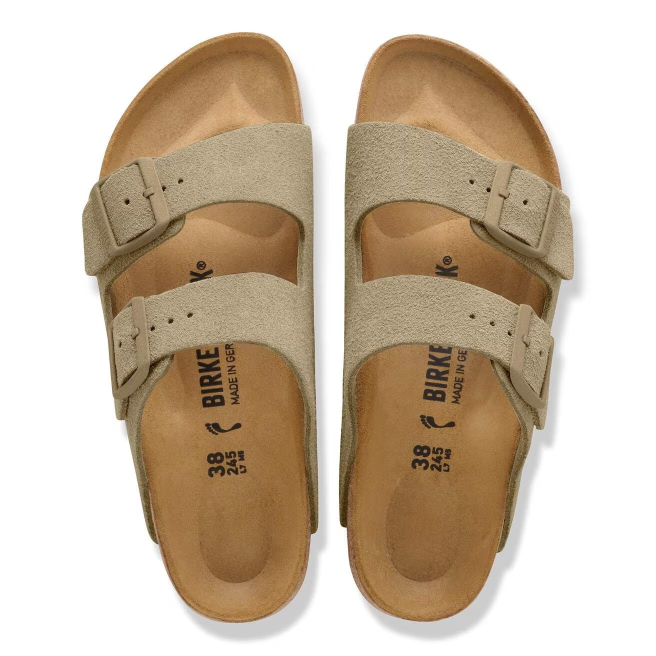 BIRKENSTOCK Ciabatta Uomo ARIZONA Suede Leather-Faded Khaki