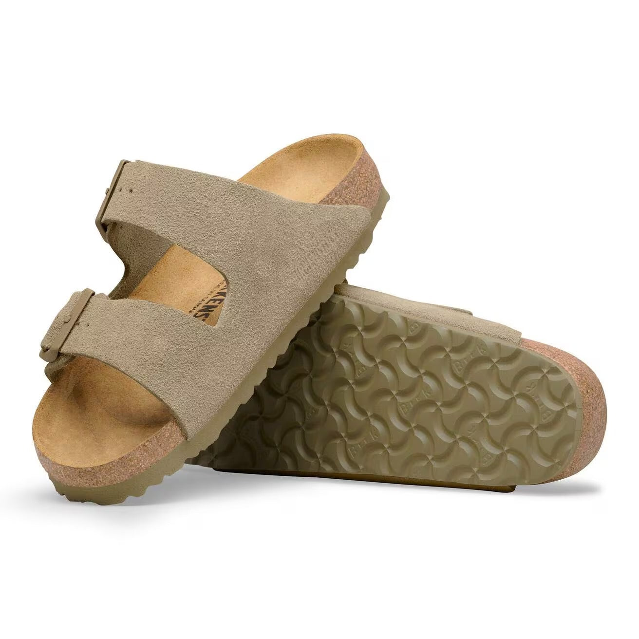 BIRKENSTOCK Ciabatta Uomo ARIZONA Suede Leather-Faded Khaki