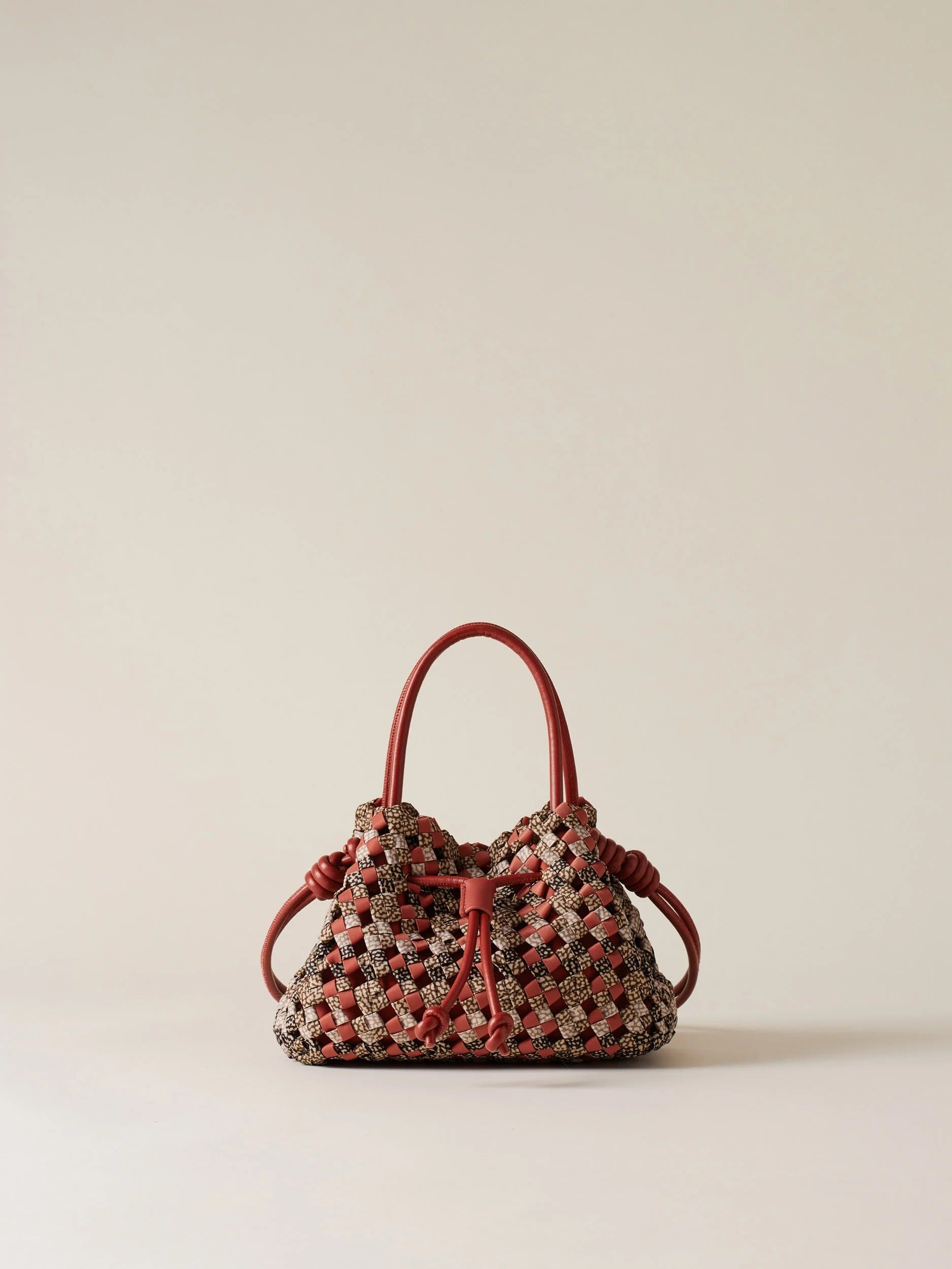 BORBONESE Borsa LA NIDO MINI-Multicolore OP/Red Papaya