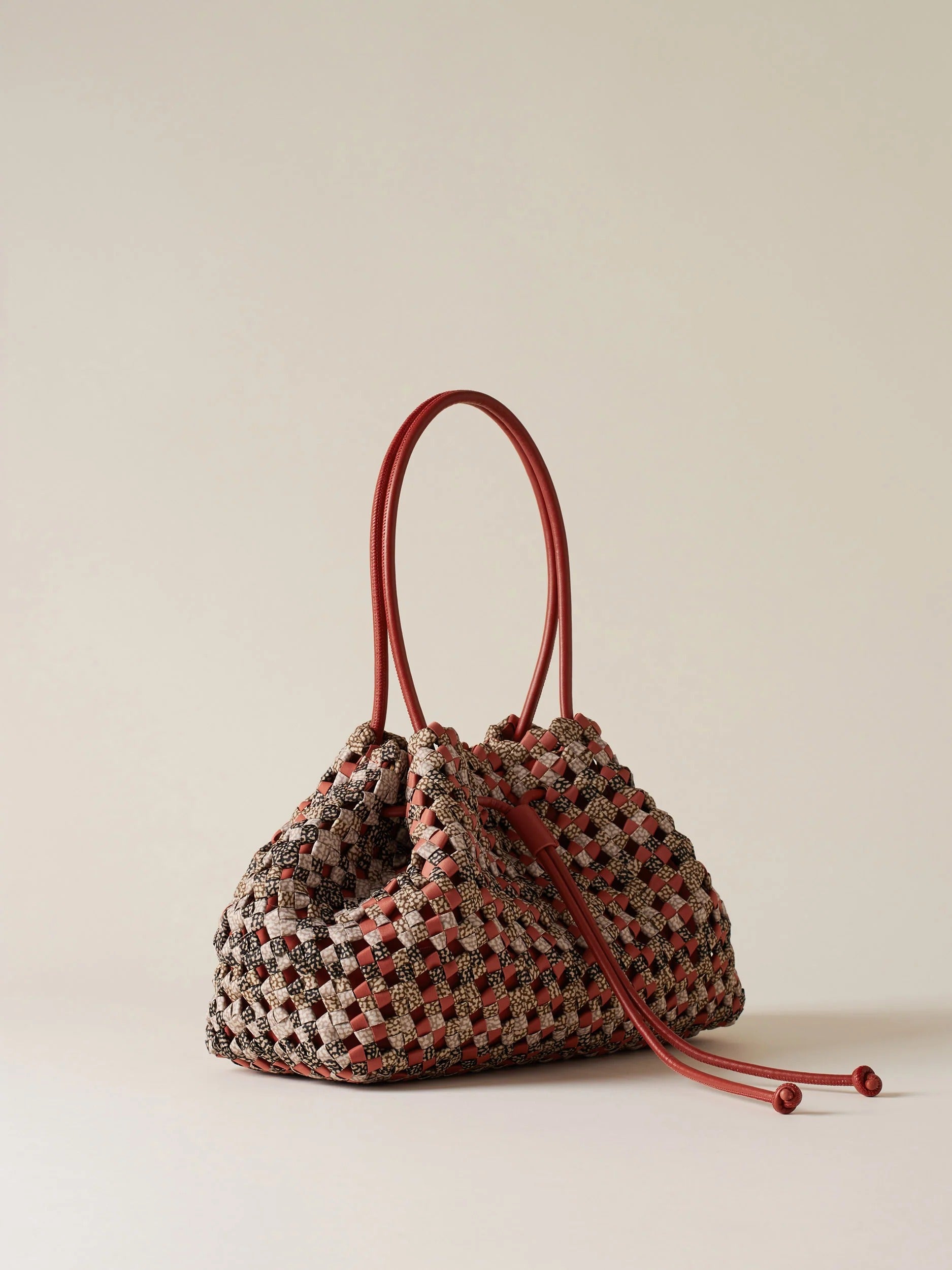 BORBONESE BORSA LA NIDO SHOPPING MEDIUM-Multicolore OP/Red Papaya