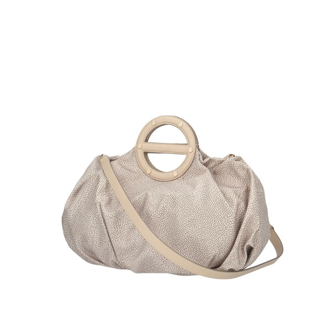 BORBONESE Borsa Bauletto VIS A VIS Medium-Sabbia