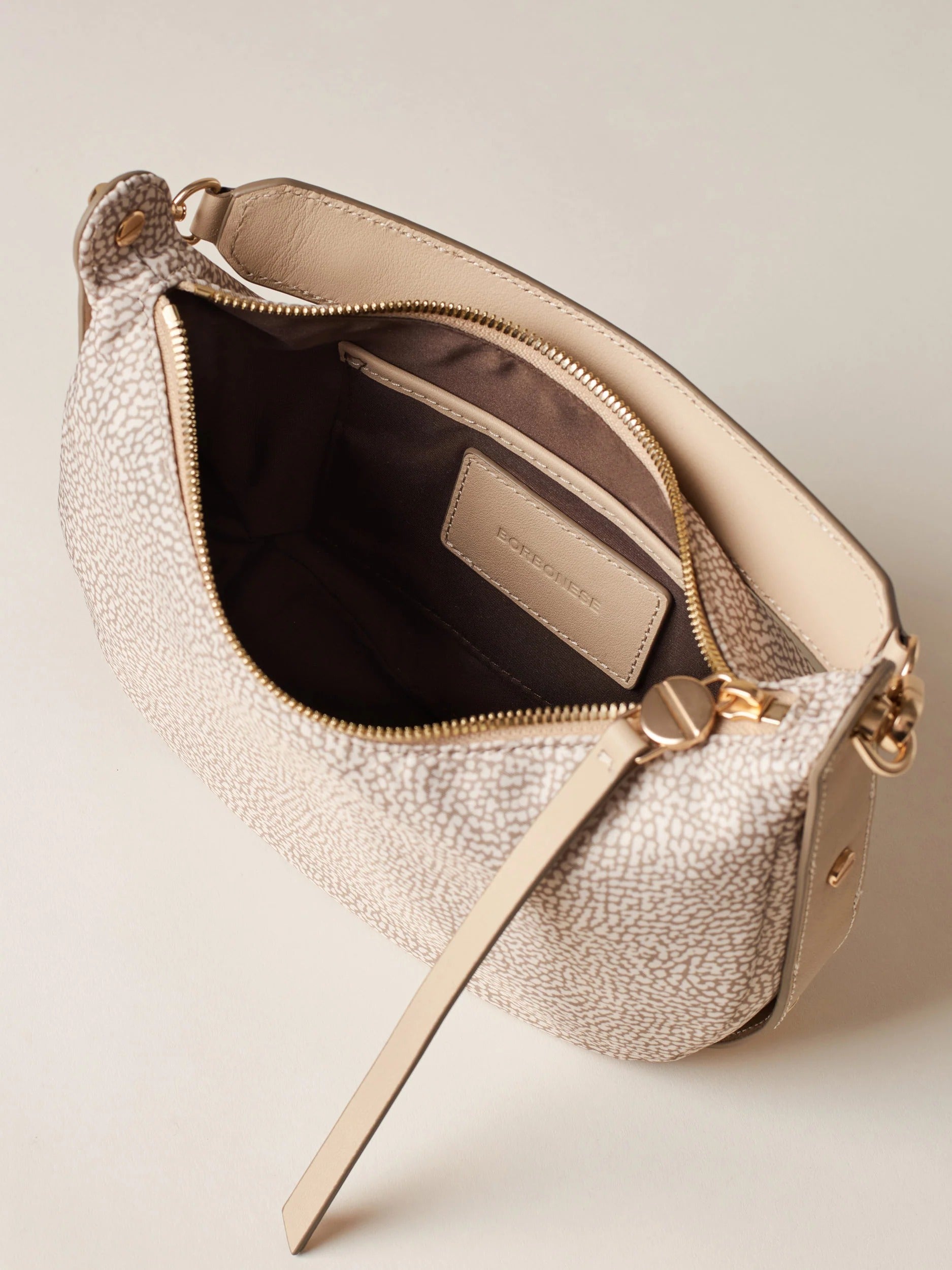 BORBONESE Borsa Hobo Frame Small-Sabbia