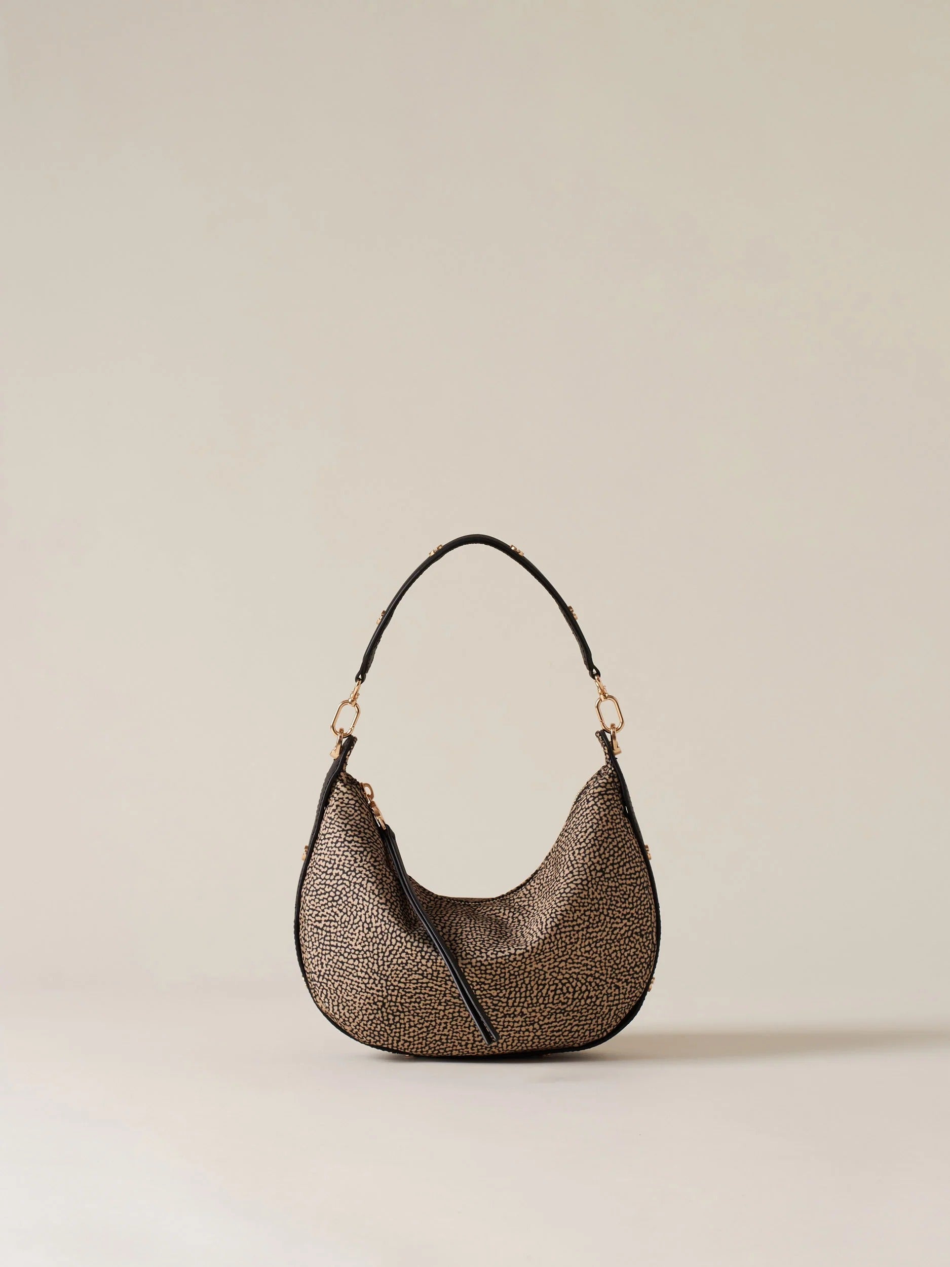 BORBONESE BORSA HOBO FRAME SMALL-Op Naturale/Nero