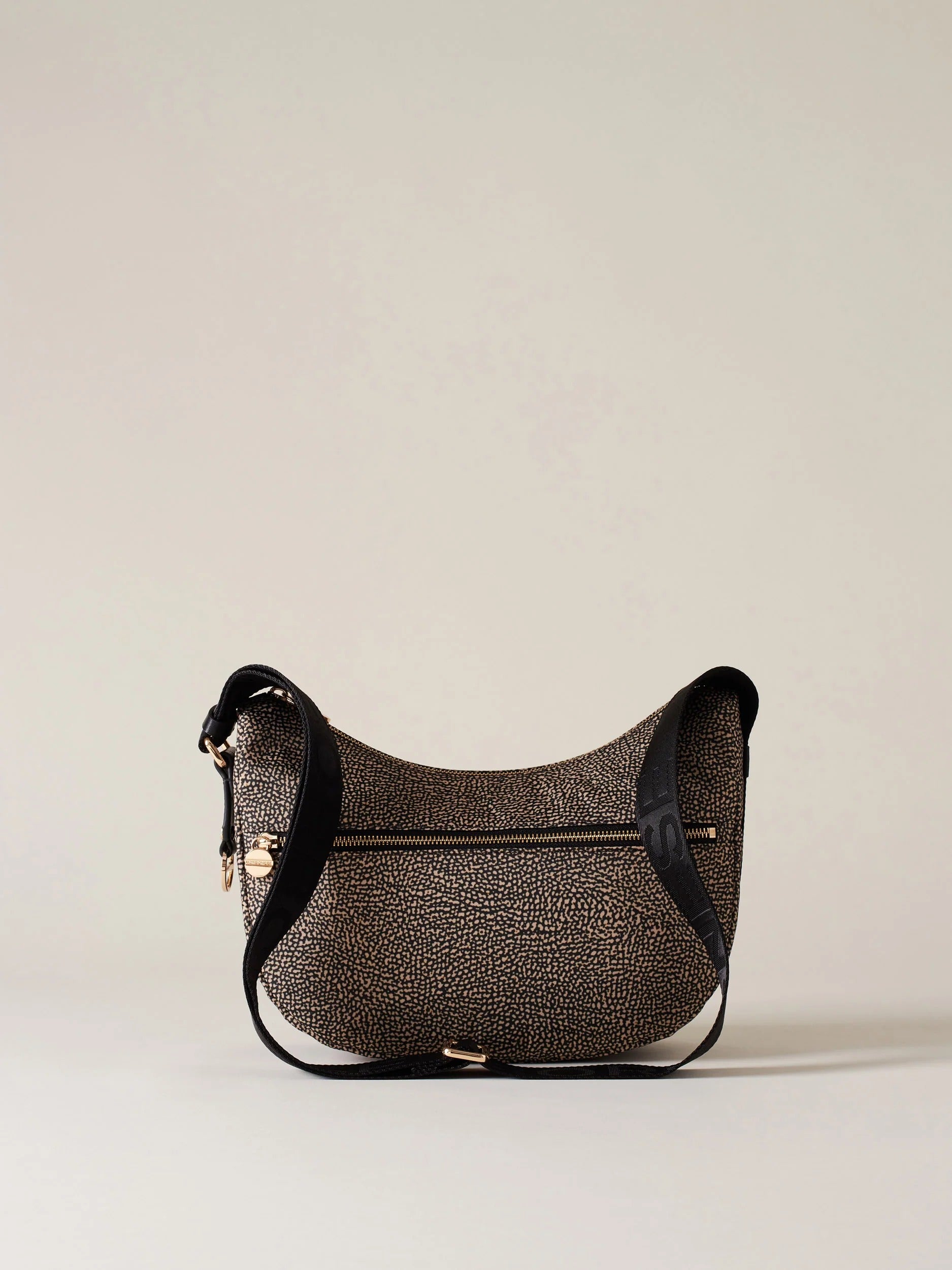 BORBONESE BORSA LUNA SMALL-Op Naturale/Nero