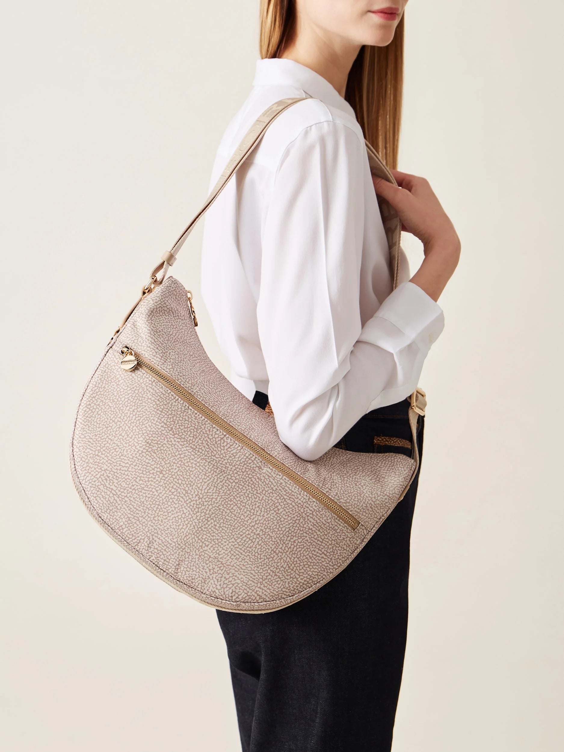 BORBONESE BORSA LUNA Middle-Sabbia