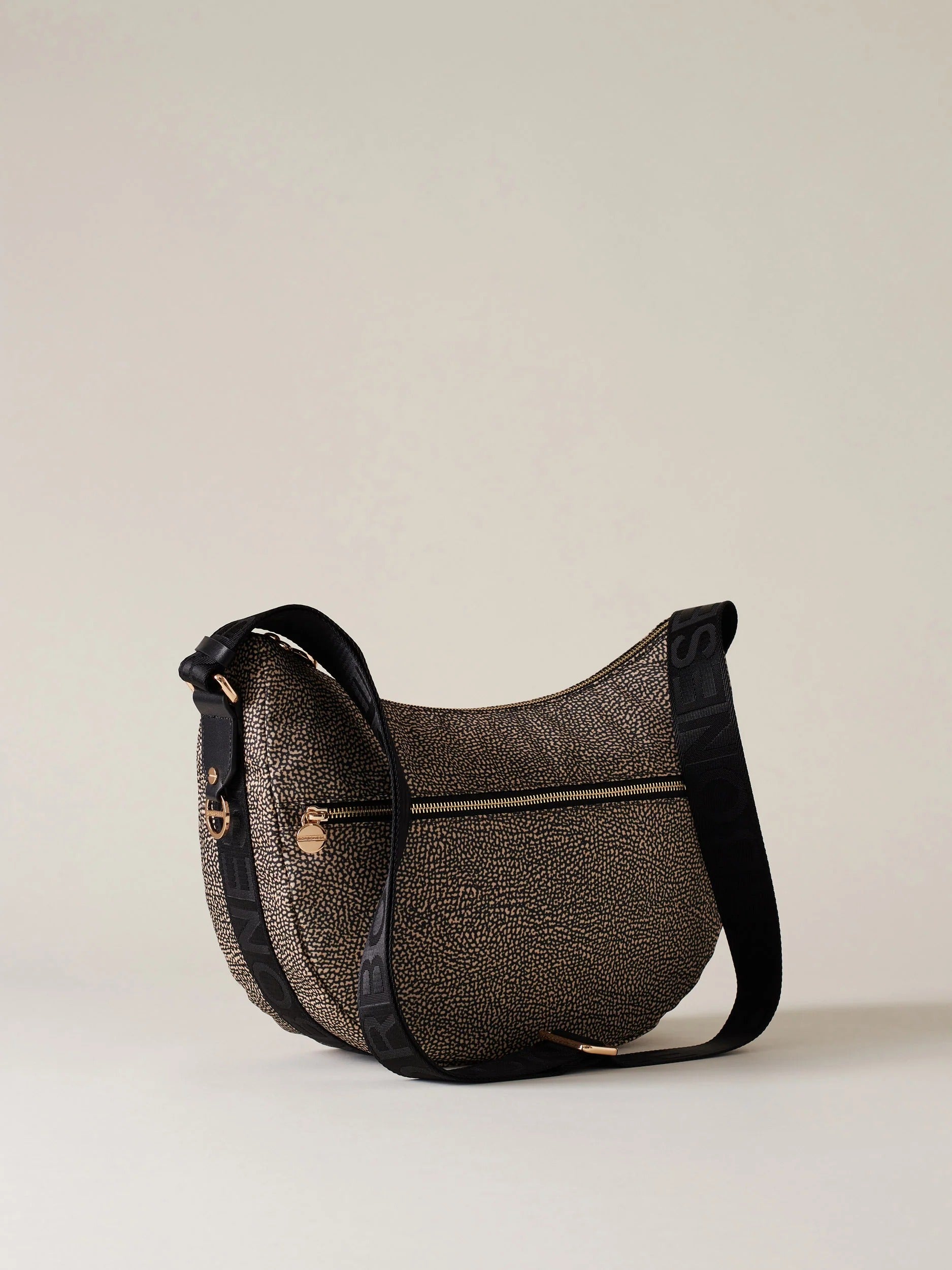 BORBONESE BORSA LUNA Middle-OP Naturale/Nero