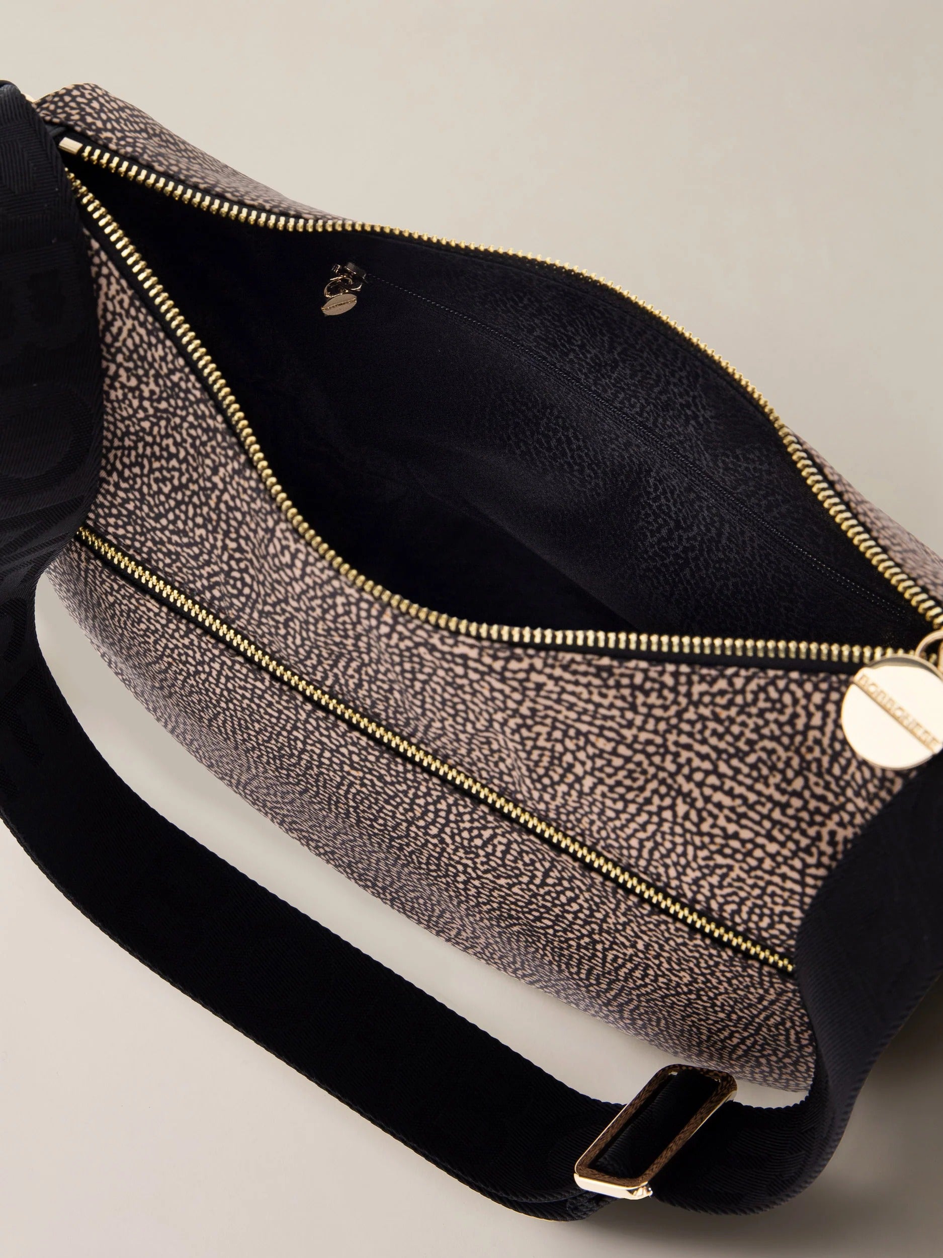 BORBONESE BORSA LUNA Middle-OP Naturale/Nero