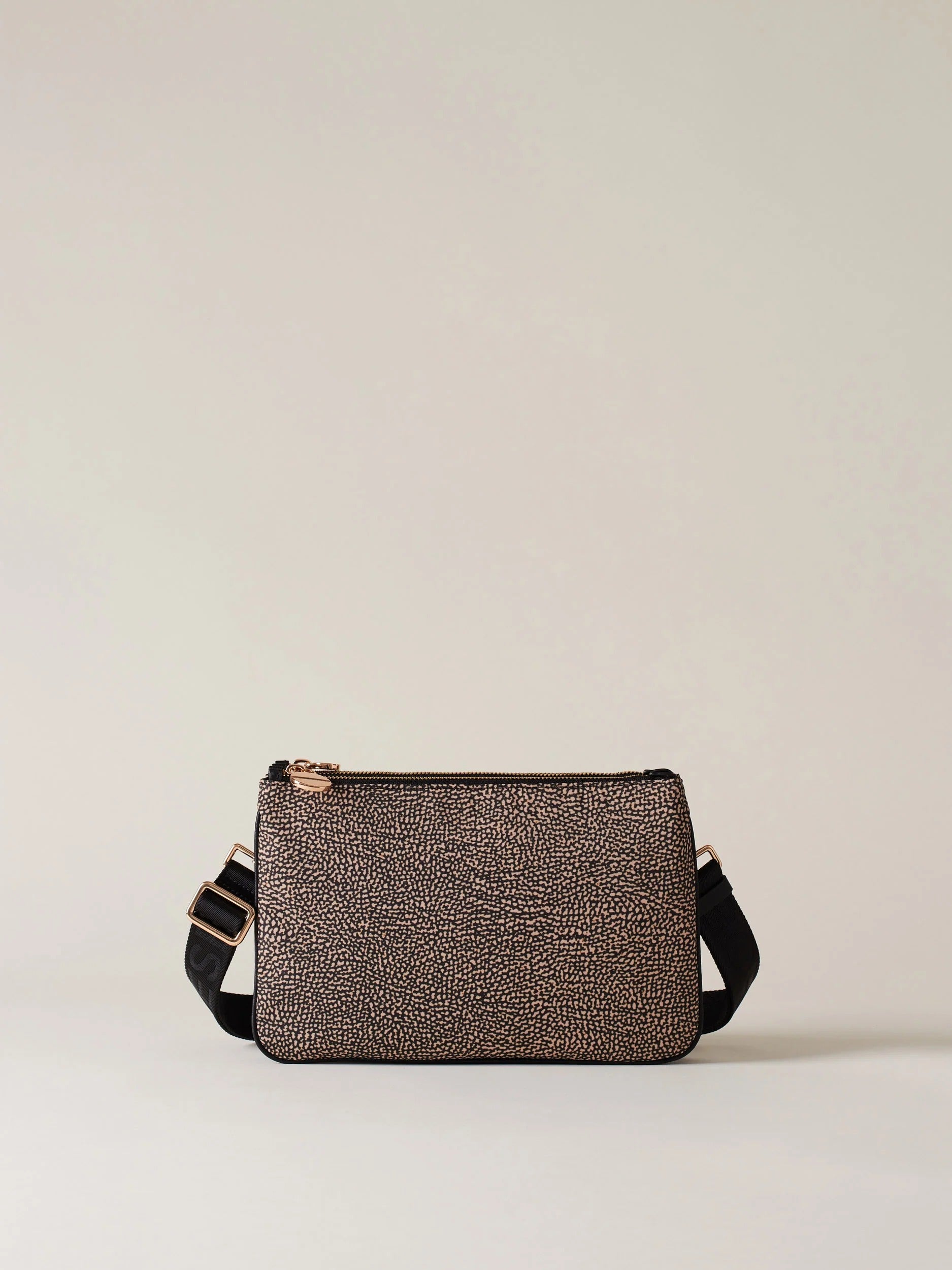 BORBONESE Borsa Tracolla LUNA SMALL-Op Naturale/Nero