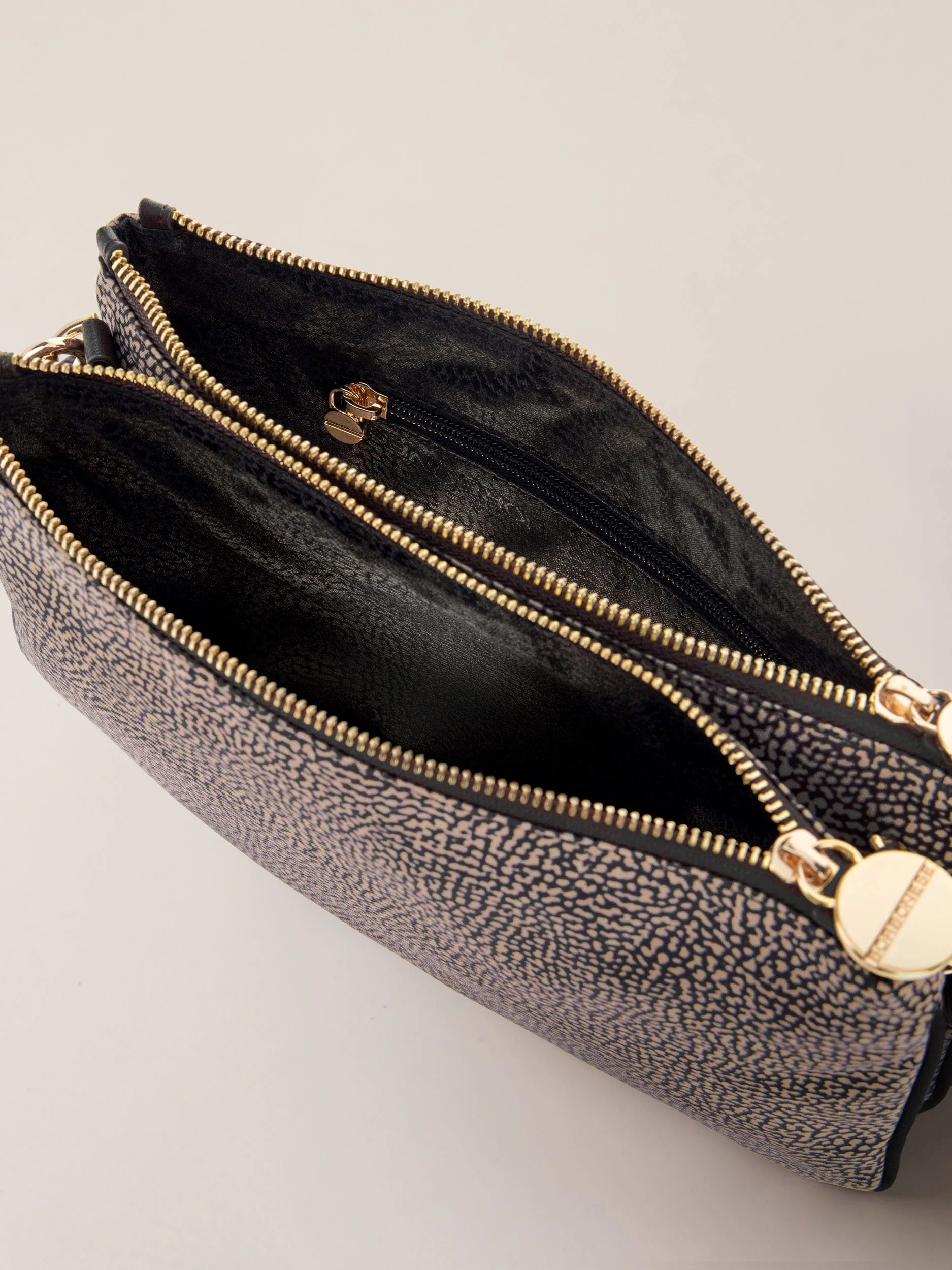 BORBONESE Borsa Tracolla LUNA SMALL-Op Naturale/Nero
