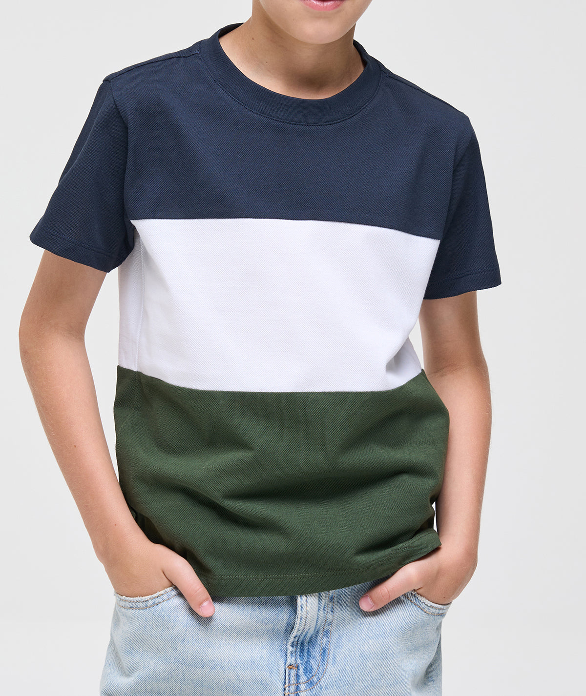 COLMAR T-Shirt Bambino START Color Block-Blu Navy