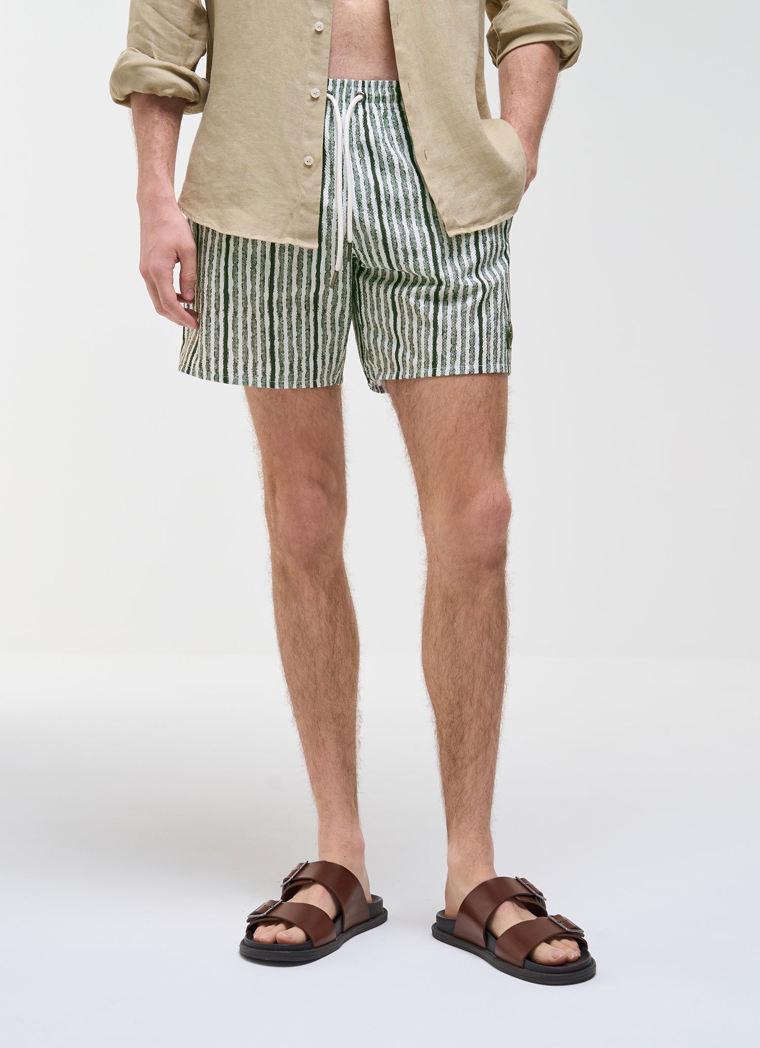 COLMAR Costume Boxer Uomo RULED-Verde Jeep/Bianco