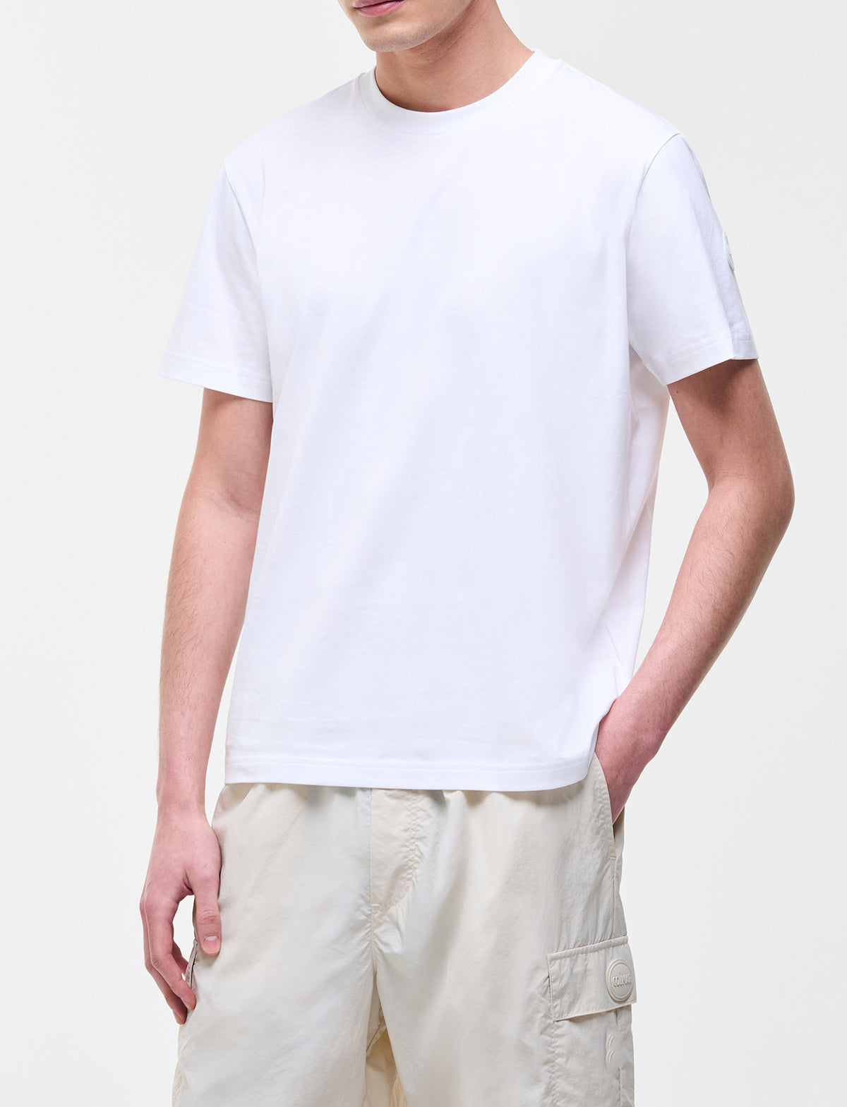 COLMAR T-Shirt Uomo Frida Logo in Tono-Bianco