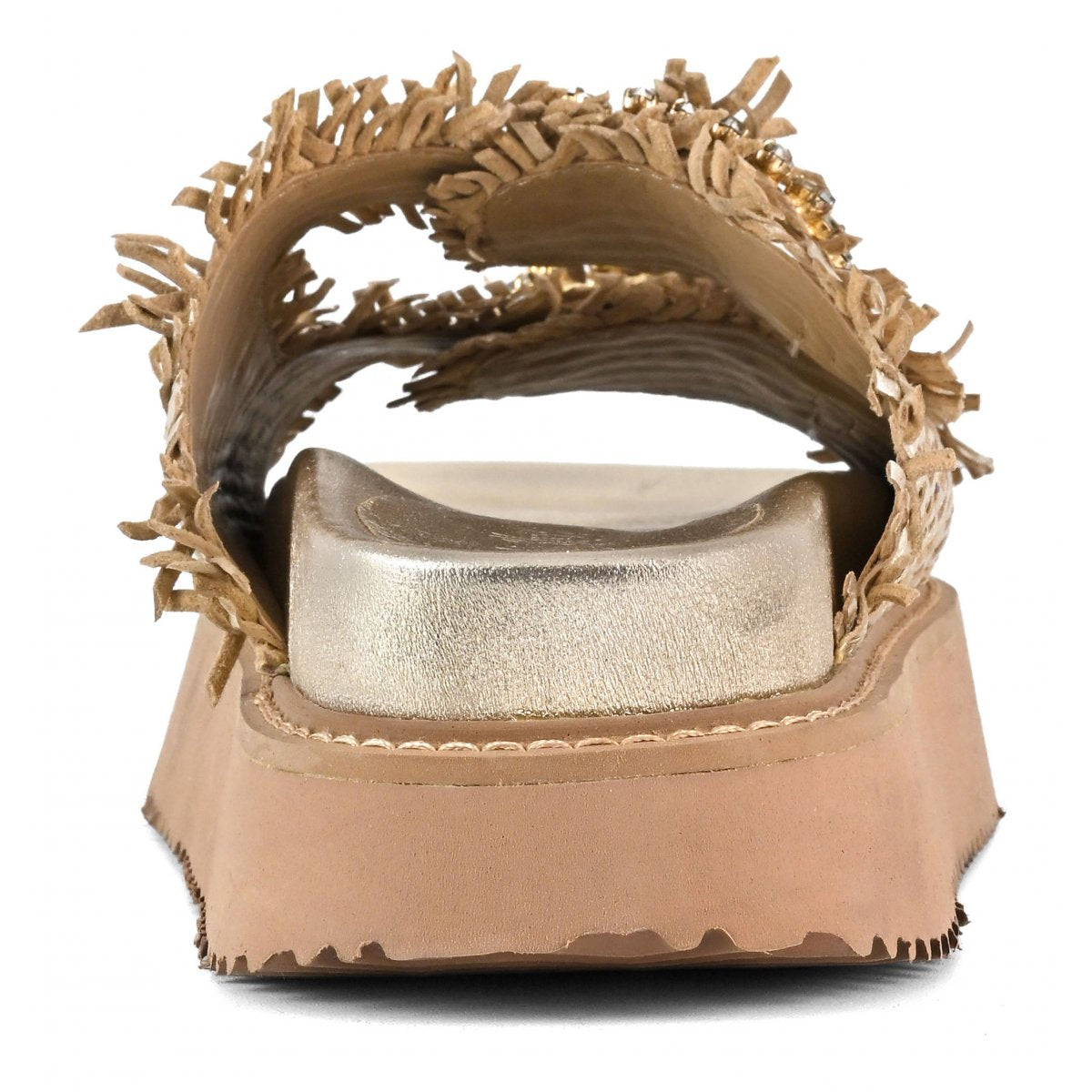CORAL BLUE Sandalo Donna Gioiello Platform Pelle Intrecciata-Gold