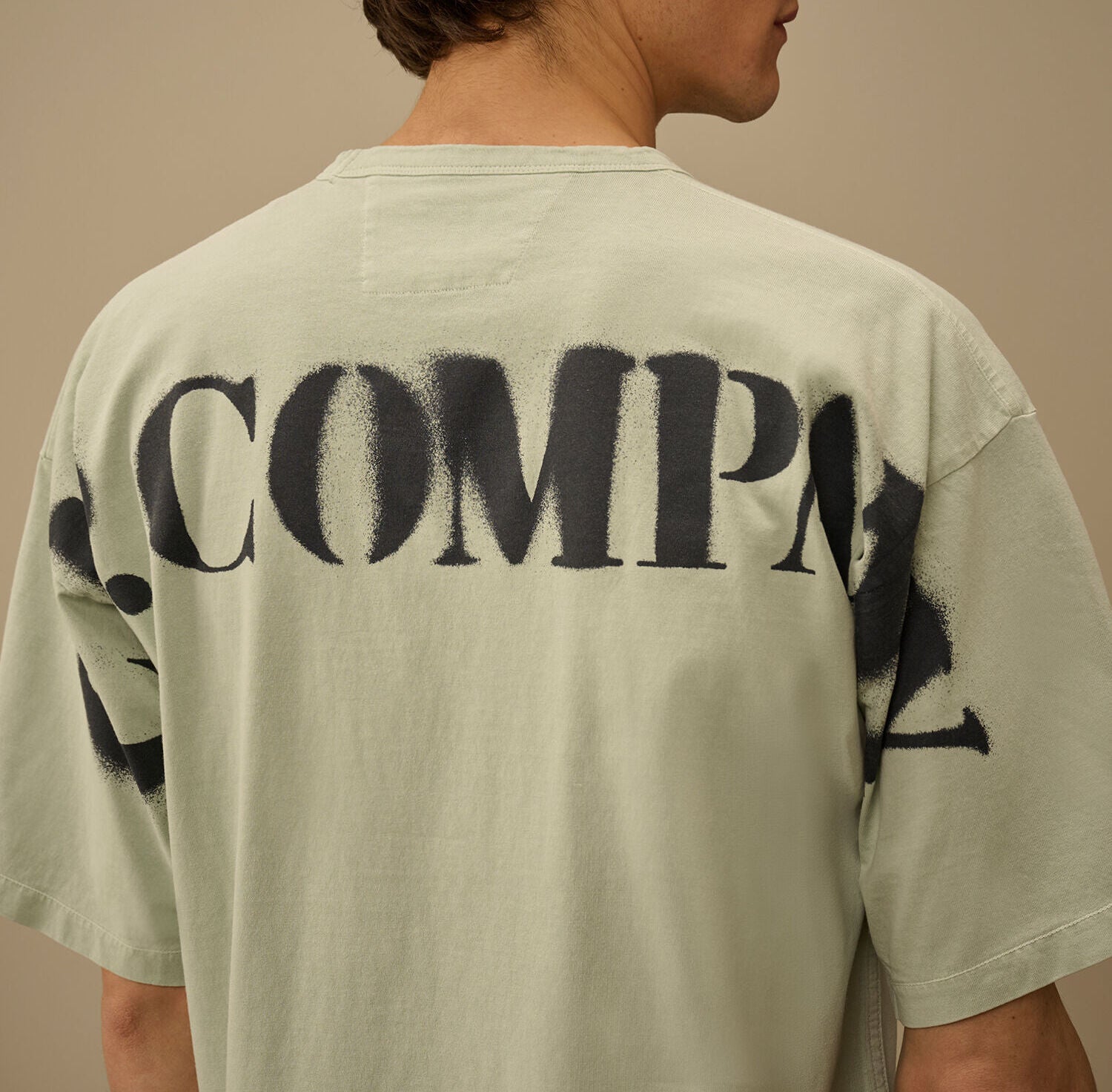 C.P. COMPANY T-Shirt Uomo 1020 Jersey Stencil-Misty Blue