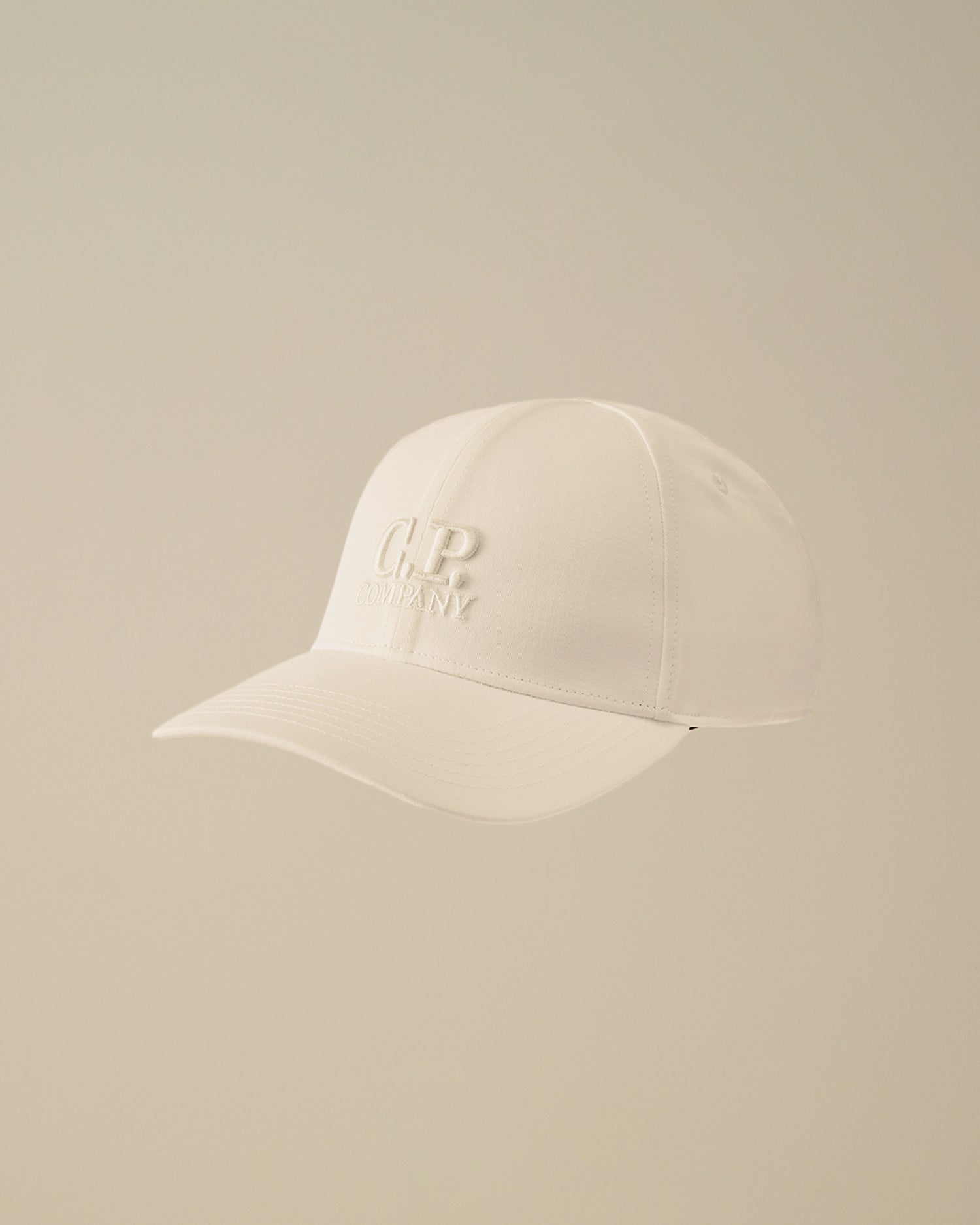 C.P. COMPANY Cappello Baseball Gabardina Logo Ricamato-Gauze White