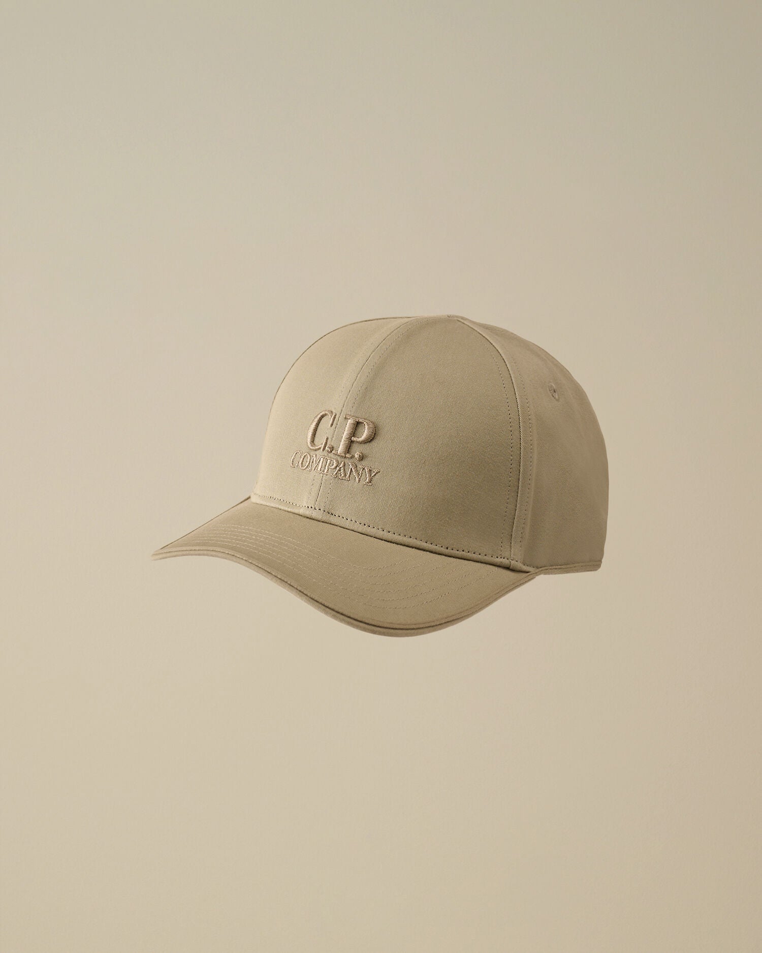 C.P. COMPANY Cappello Baseball Gabardina Logo Ricamato-Dove