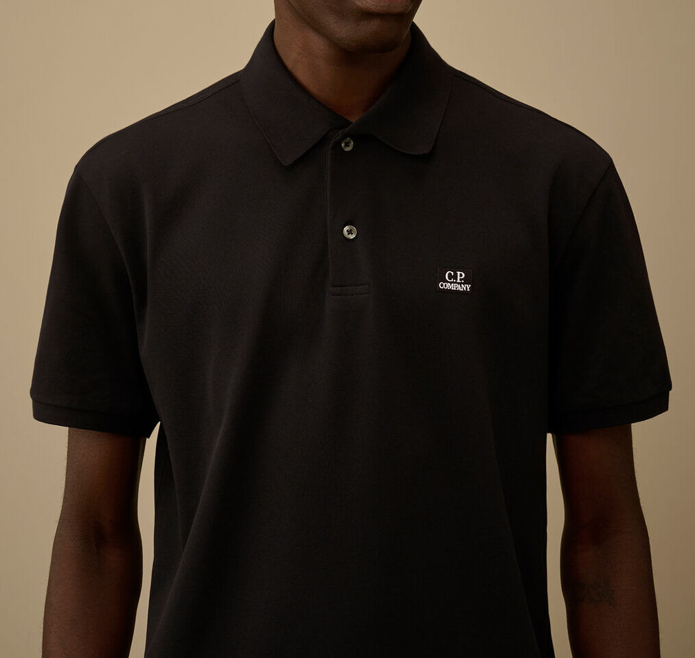 C.P. COMPANY Polo Uomo Piquet Stretch-Total Eclipse