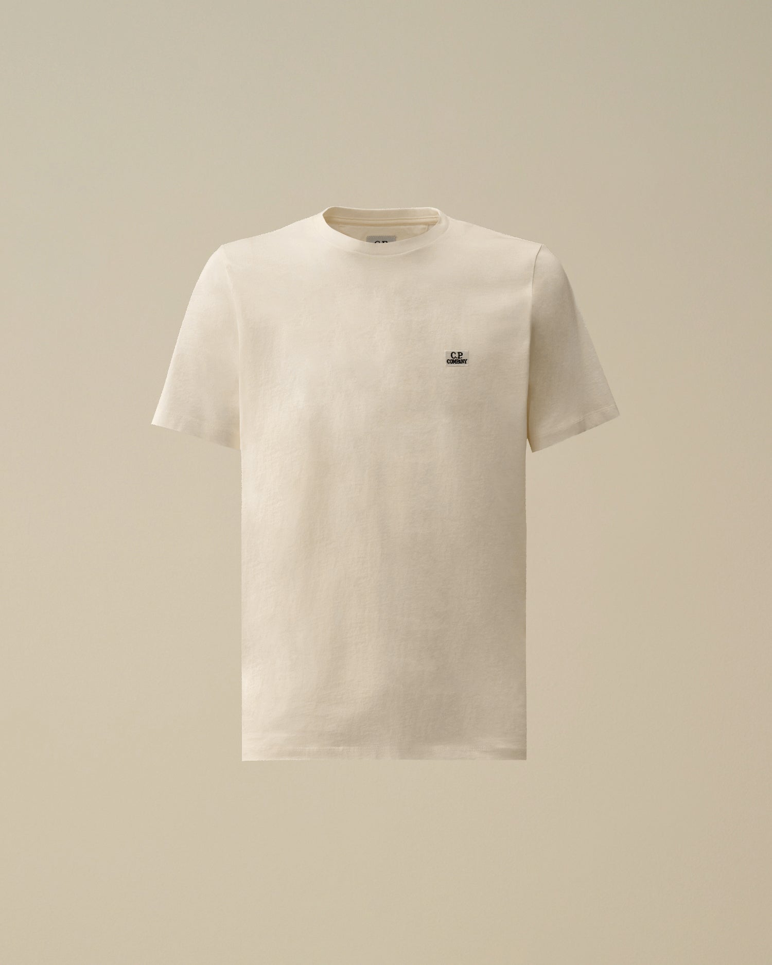 C.P. COMPANY T-shirt Uomo 30/1 Jersey Logo Patch-Gauze White