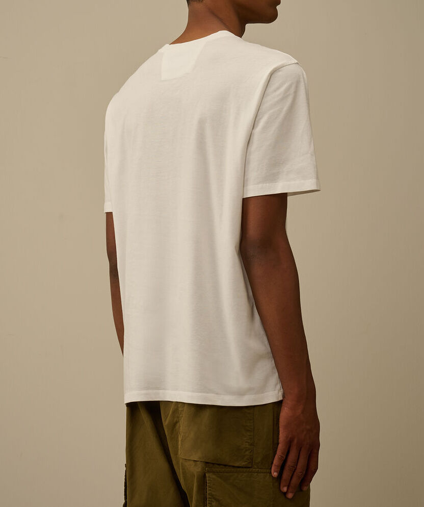 C.P. COMPANY T-shirt Uomo 30/1 Jersey Logo Patch-Gauze White