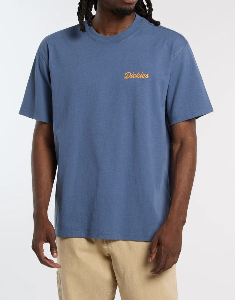 DICKIES T-Shirt Uomo WELLSVILLE-Indigo Retrò