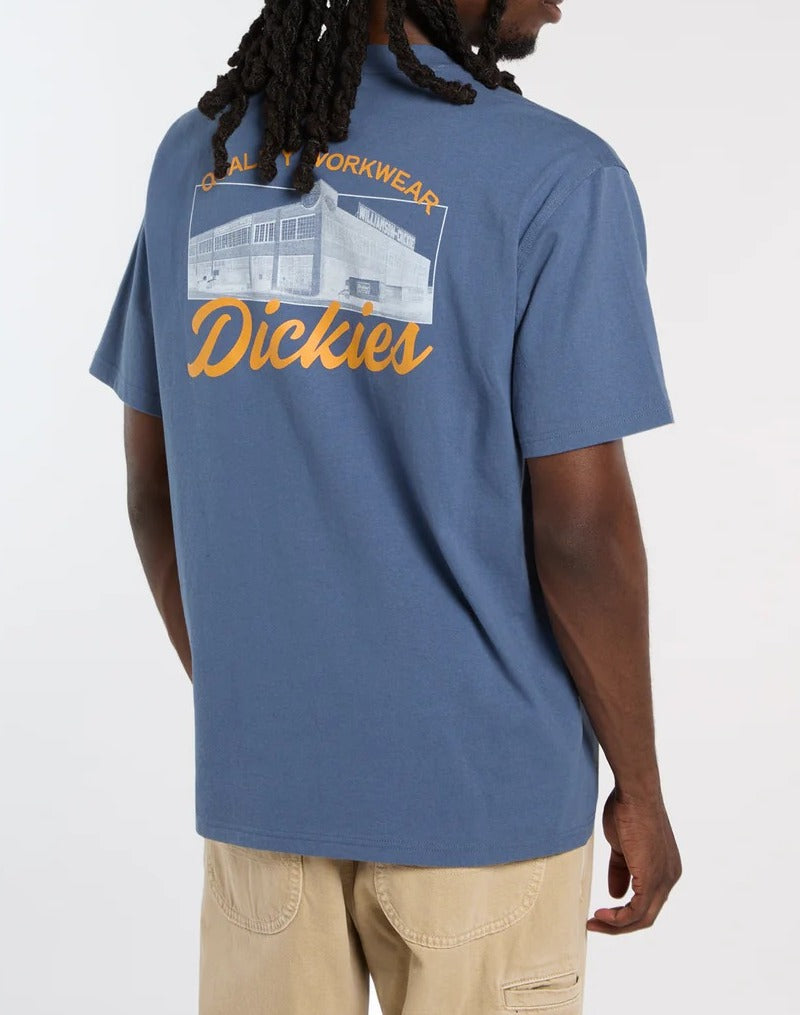 DICKIES T-Shirt Uomo WELLSVILLE-Indigo Retrò