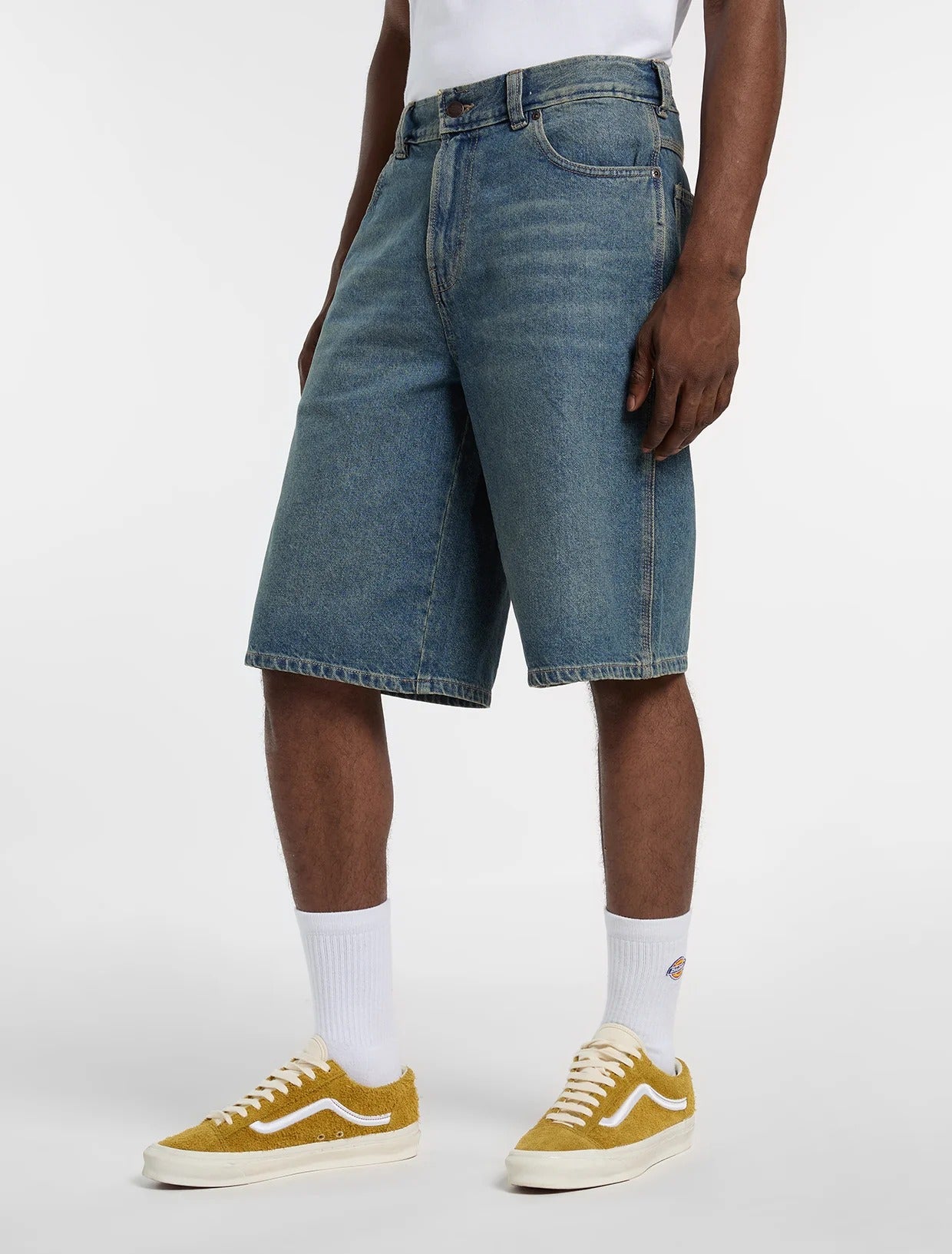 DICKIES Shorts Uomo 958 13 INCH LOOSE Denim-Blu Khaki