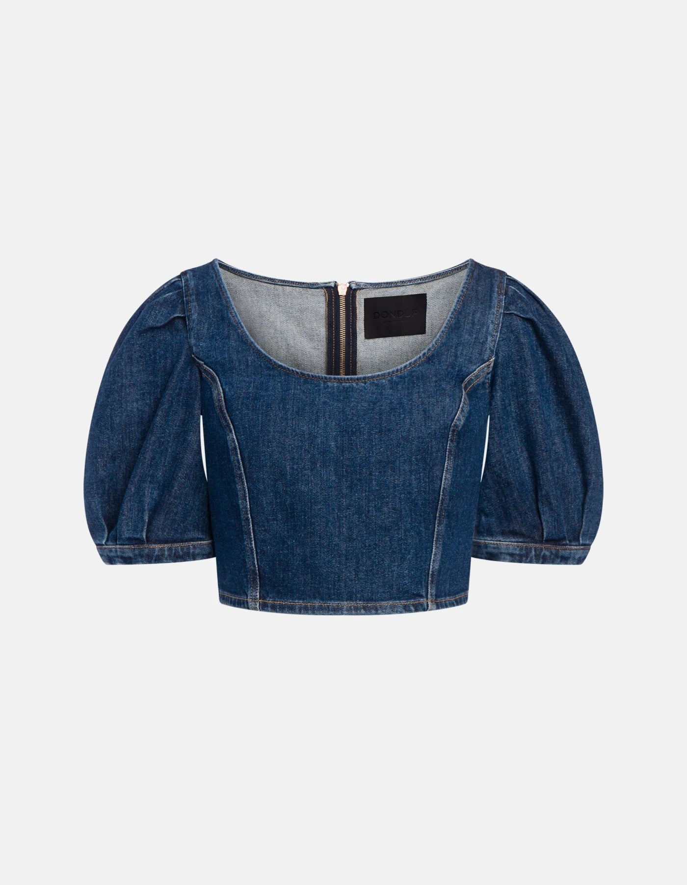 DONDUP Top Donna Cropped Denim Stretch-Blu