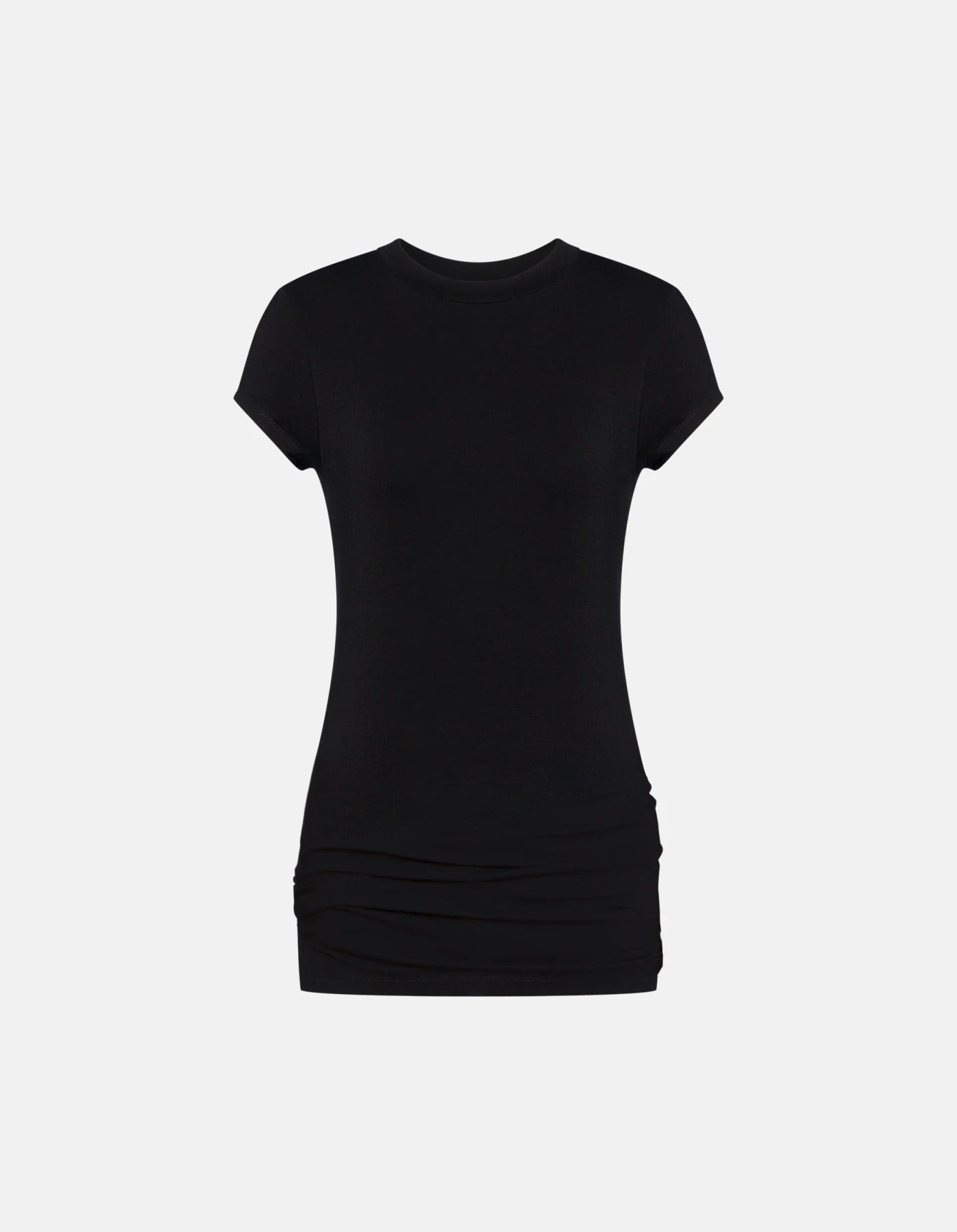 DONDUP T-Shirt Donna Girocollo Viscosa Slim-Nero