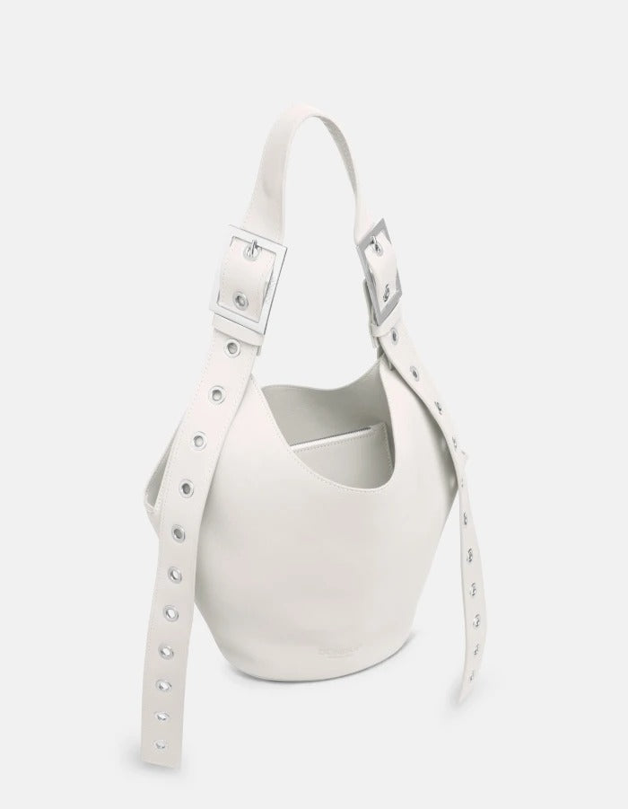 DONDUP Borsa SMALL HOBO Pelle-Alabastro
