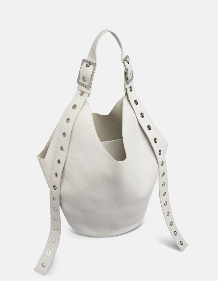 DONDUP Borsa BIG HOBO Pelle-Alabastro