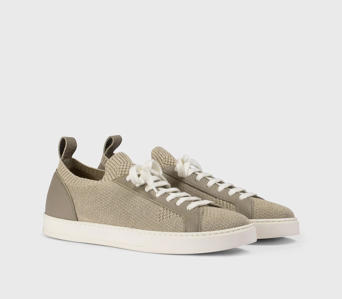 DOUCAL'S Sneaker Uomo Tessuto Tecnico Pelle-Taupe