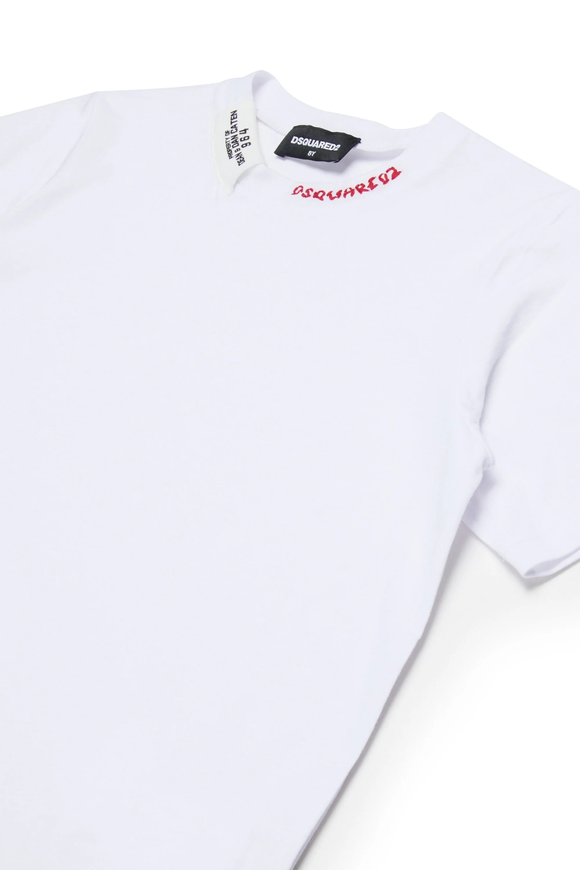 DSQUARED2 T-Shirt Junior Colletto Logato-Bianco