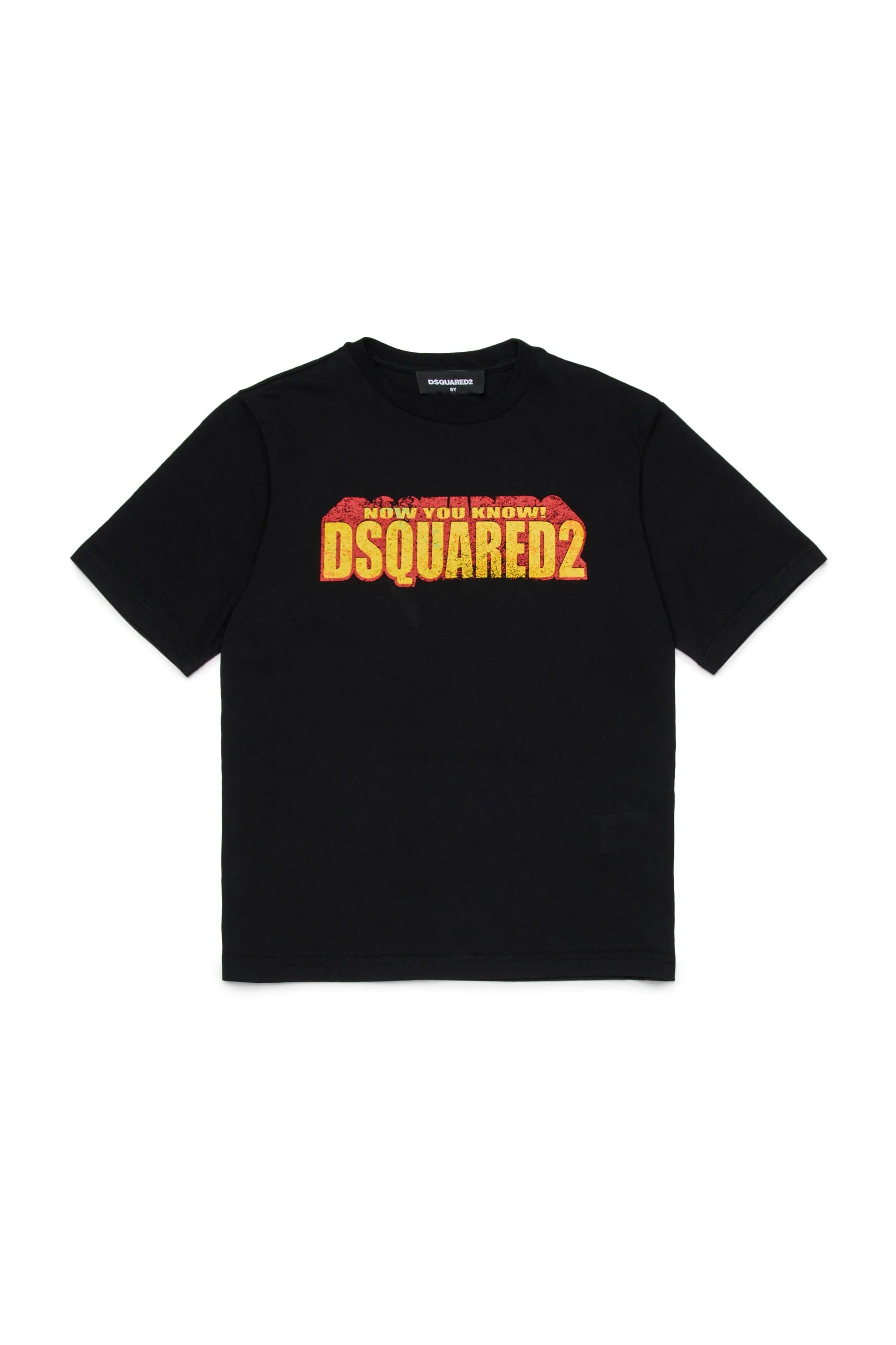 DSQUARED2 T-Shirt Junior Stampa Logo-Nero