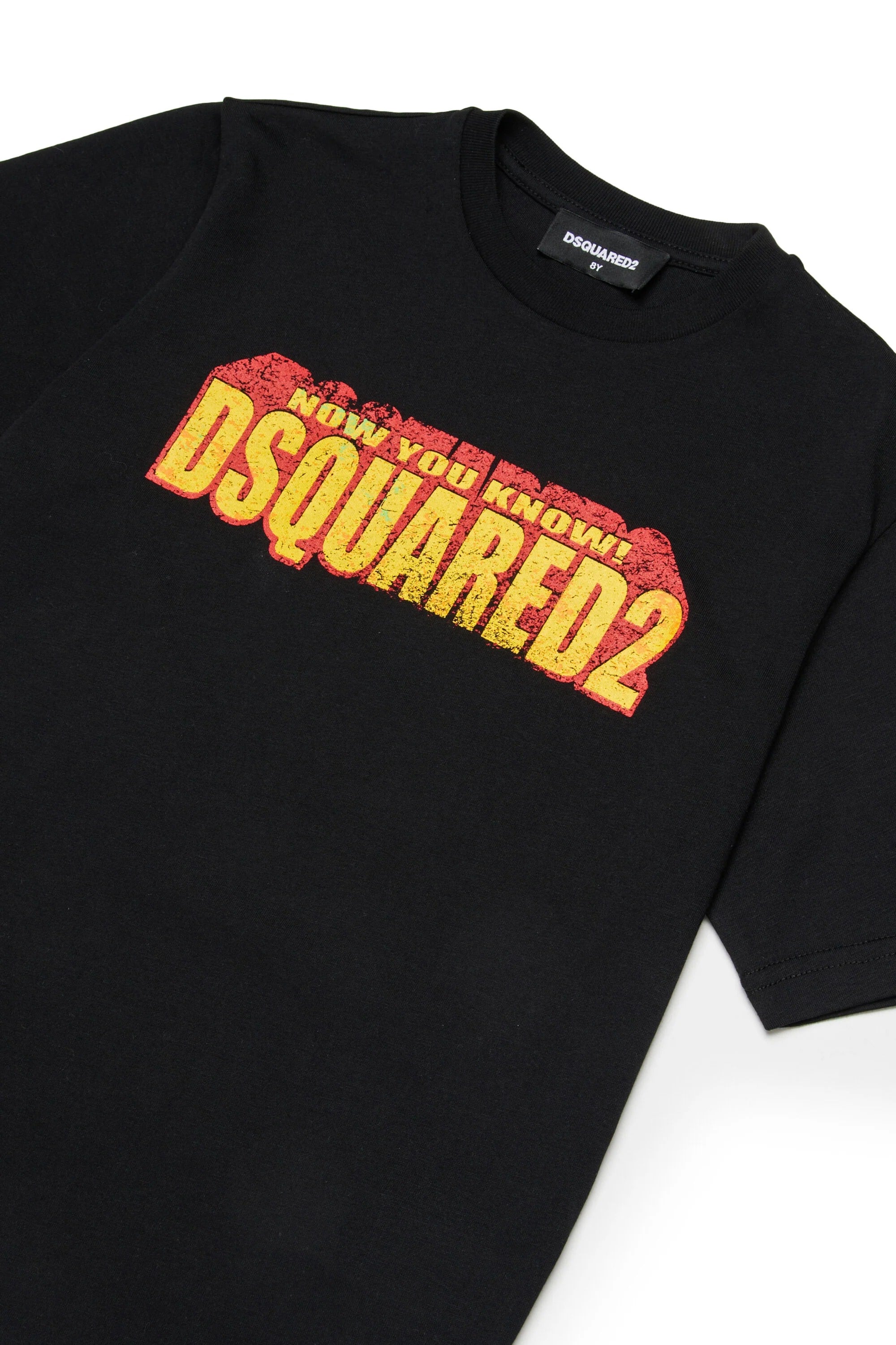 DSQUARED2 T-Shirt Junior Stampa Logo-Nero