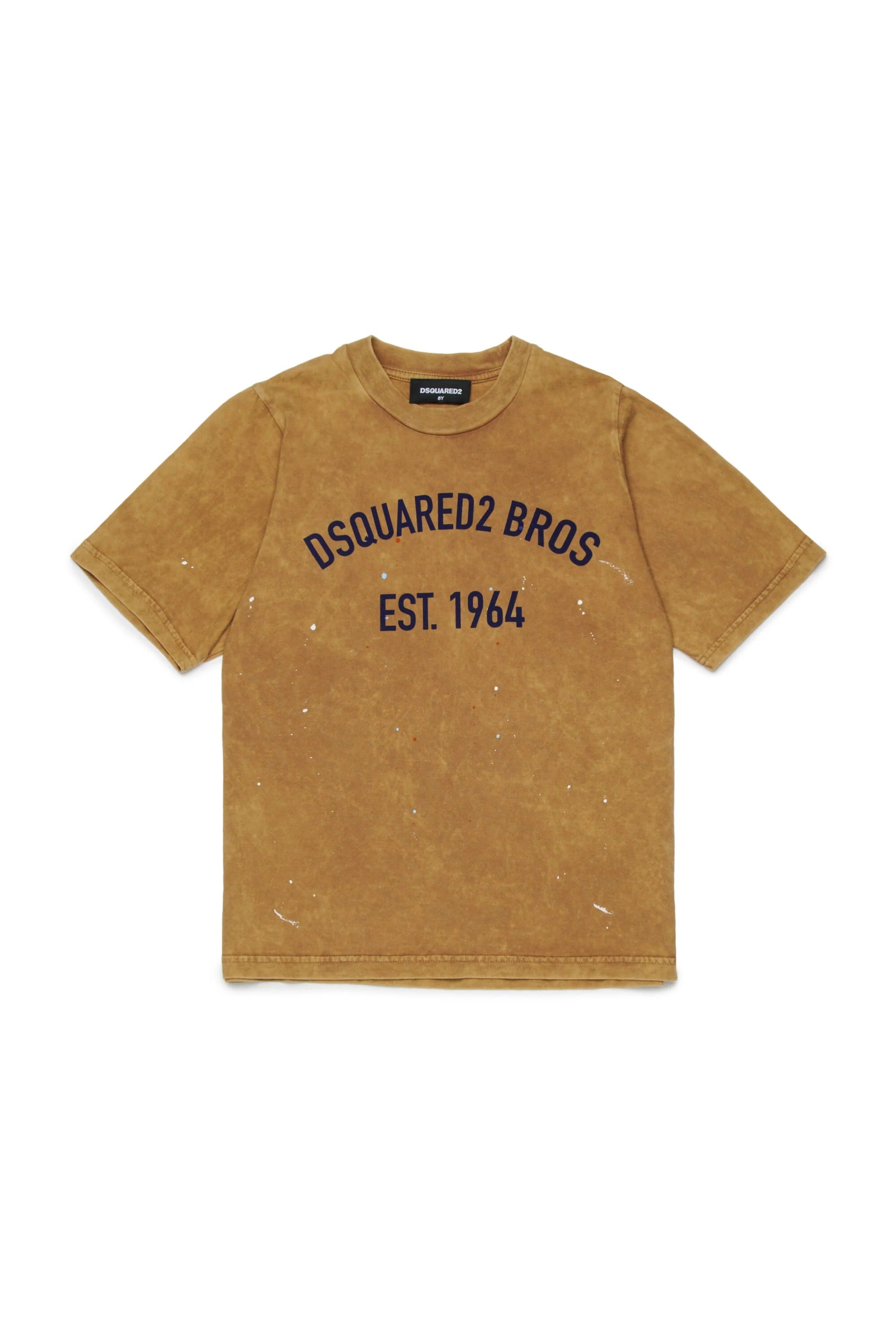 DSQUARED2 T-Shirt Junior Vernice Logo-Marrone