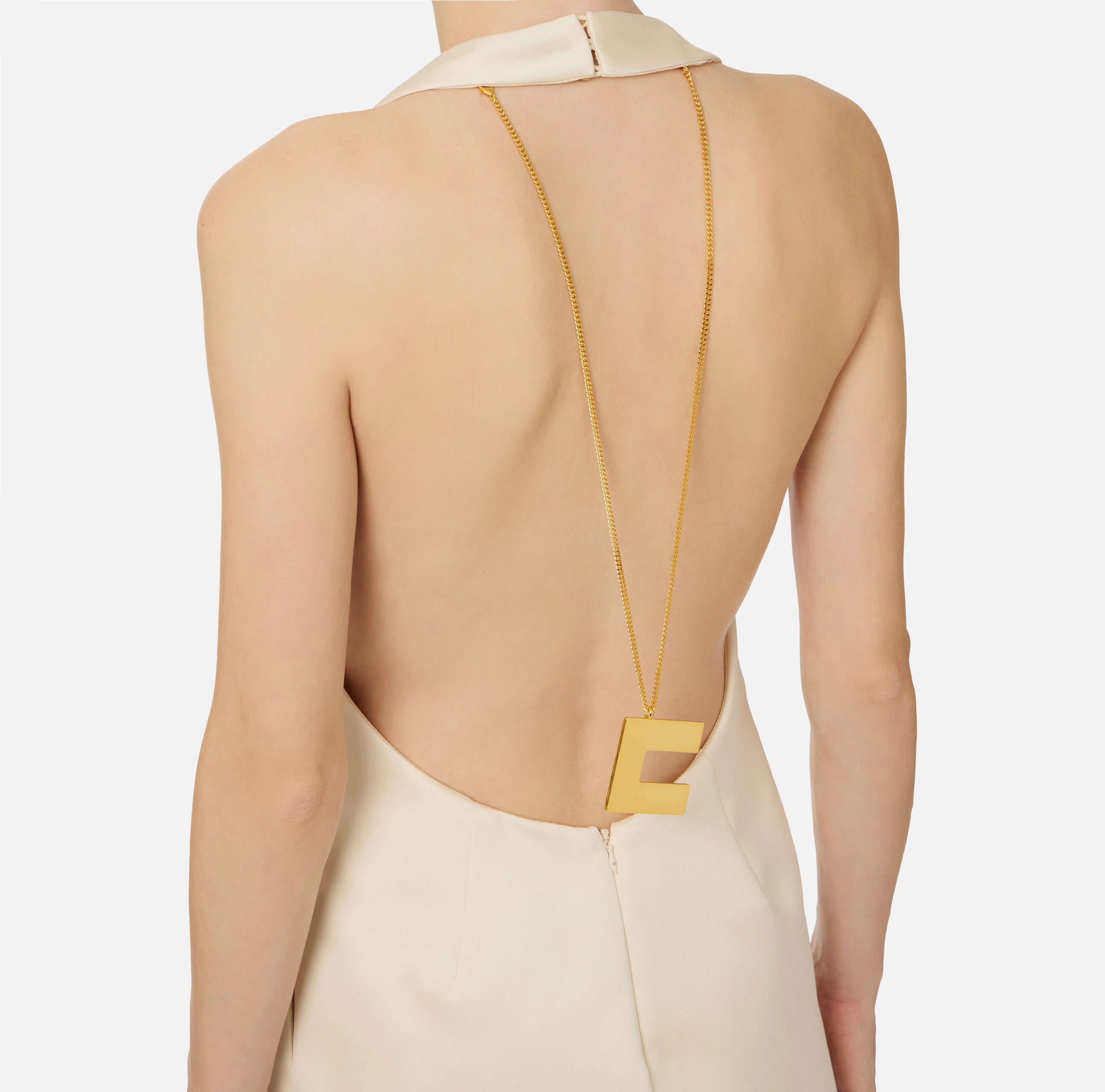 ELISABETTA FRANCHI Abito Corto Duchesse Collana-Burro