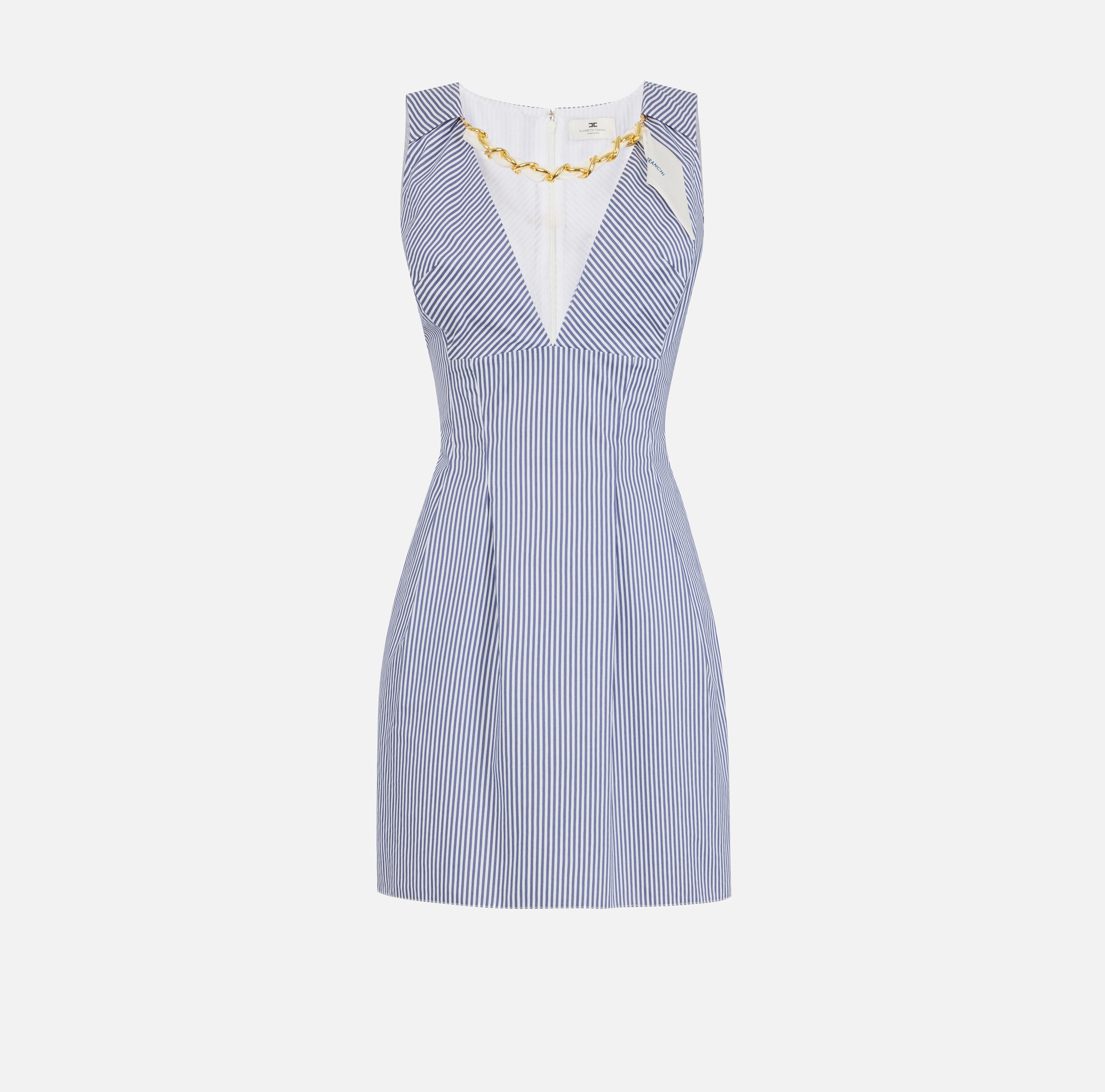 ELISABETTA FRANCHI Abito Corto Foulard gioiello-Oxford