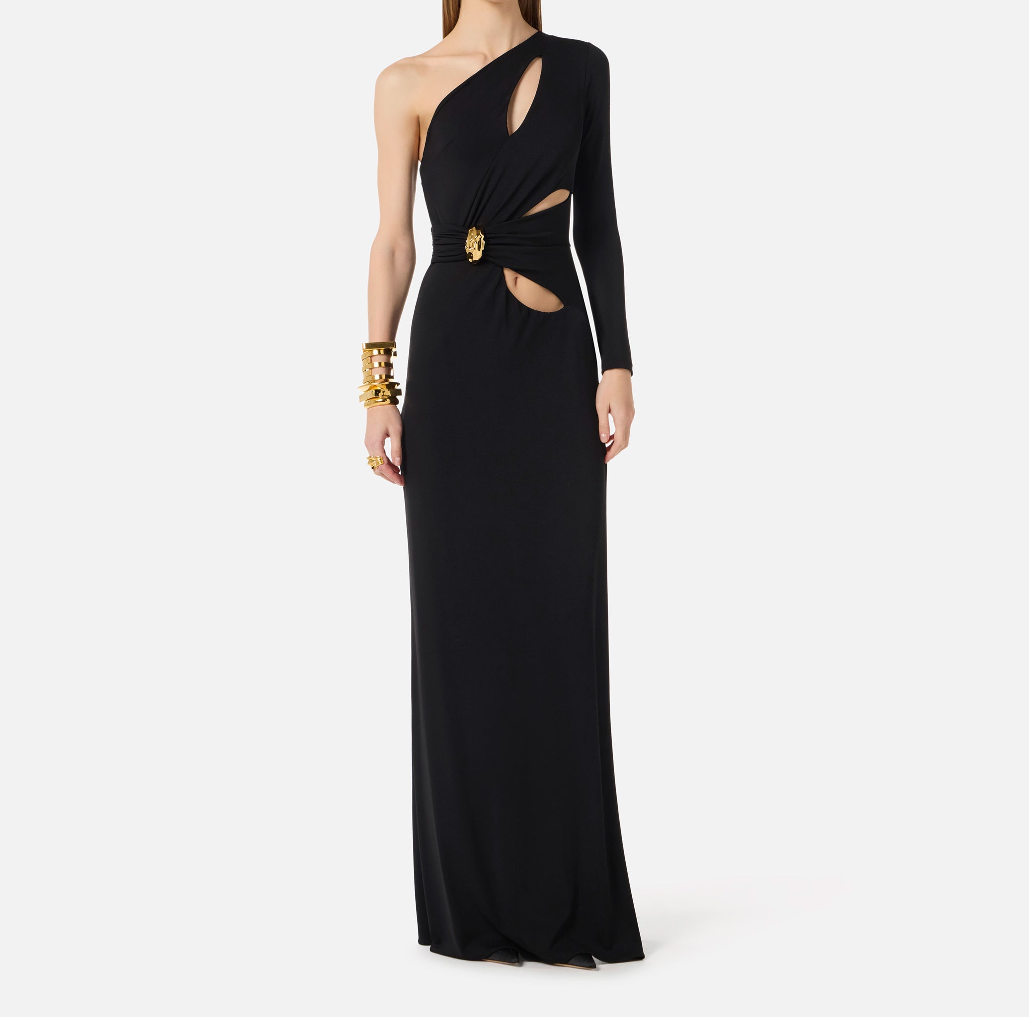 ELISABETTA FRANCHI Abito Red Carpet Jersey Crêpe-Nero