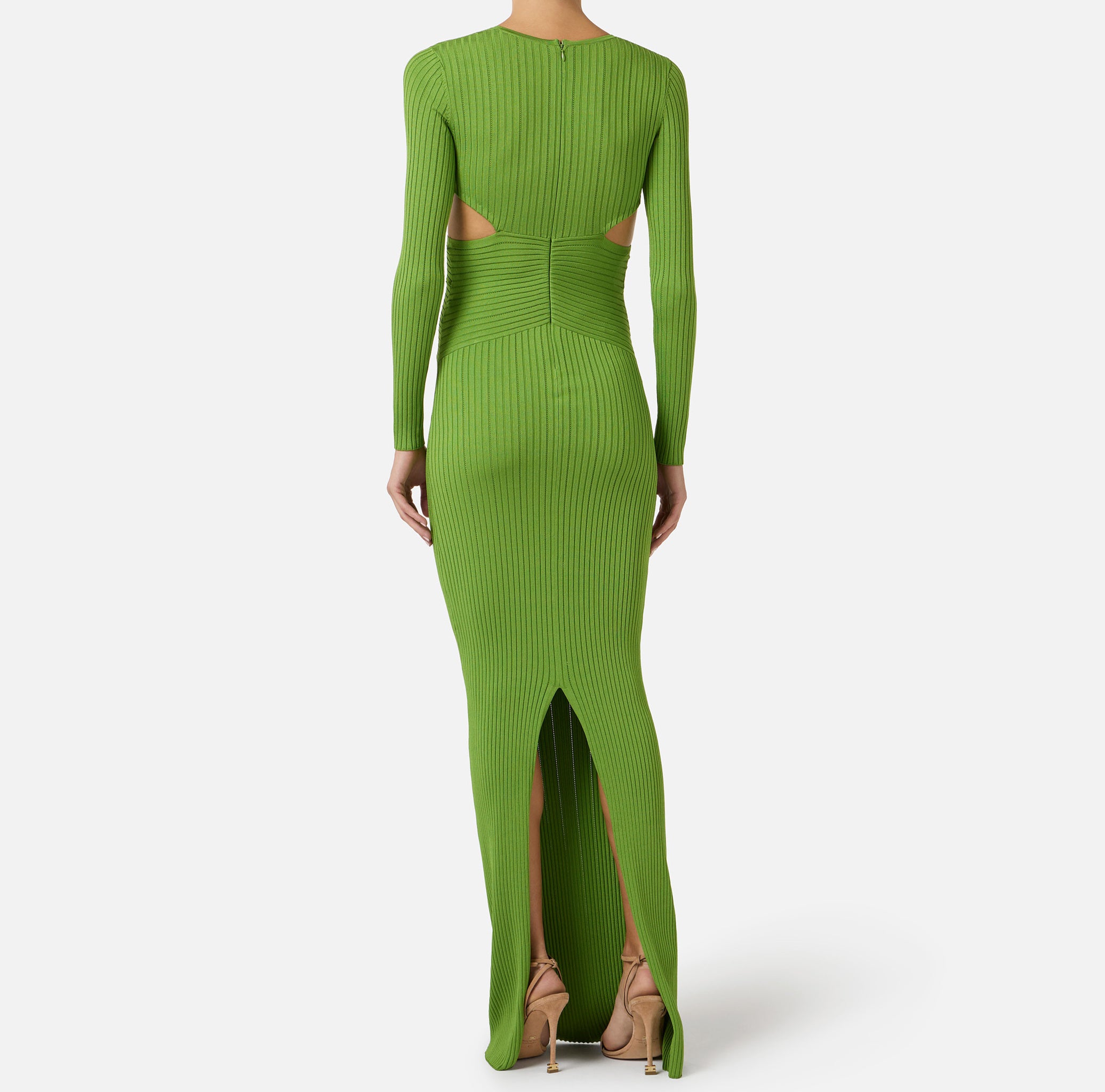 ELISABETTA FRANCHI Abito Red Carpet Maglia à Jour Collana-Aloe