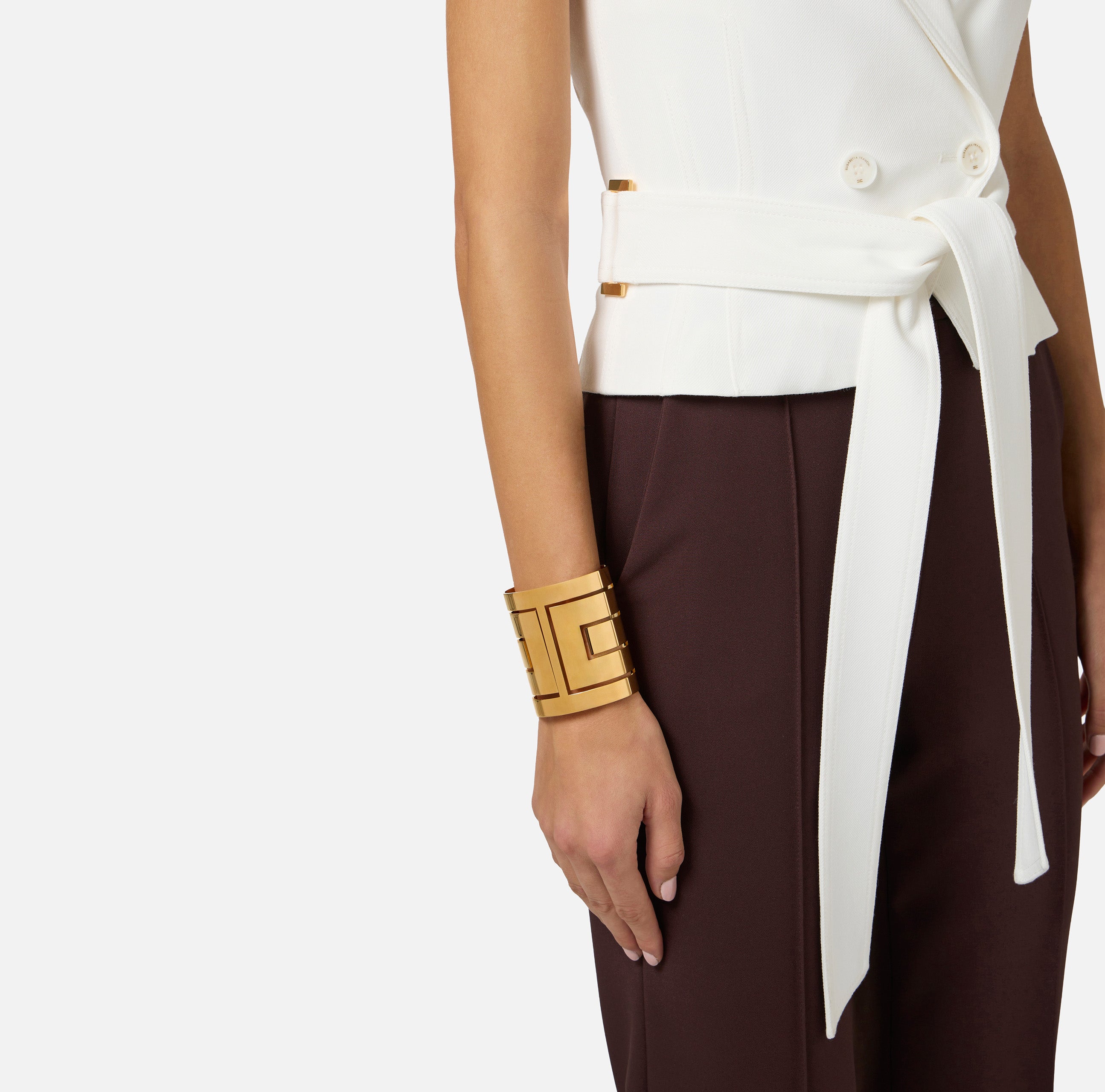 ELISABETTA FRANCHI Bracciale Logo Traforato-Oro Giallo