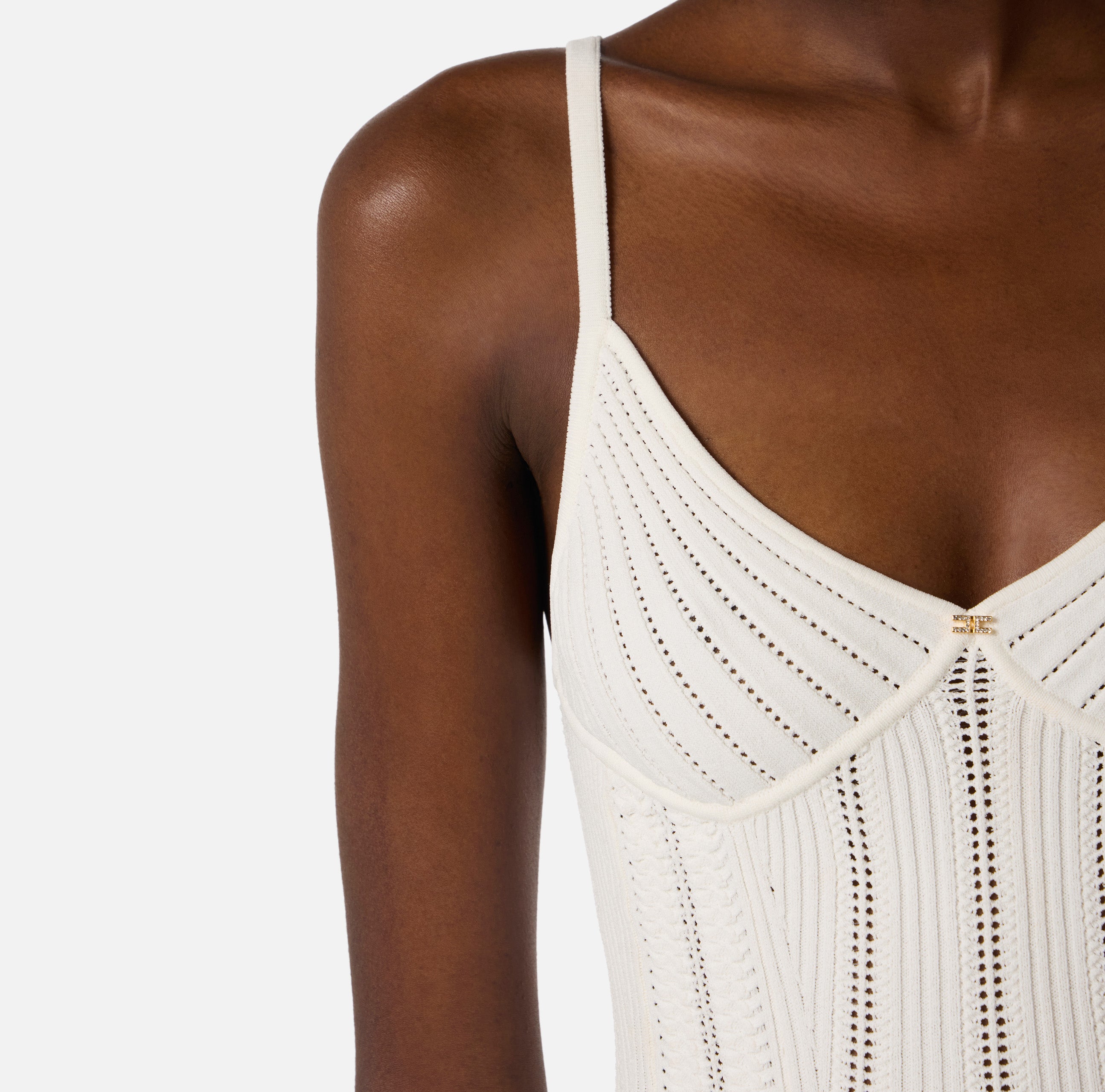 ELISABETTA FRANCHI Body Maglia à Jour-Avorio