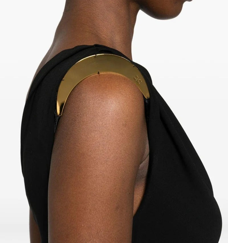 ELISABETTA FRANCHI Body Jersey Spallina Gioiello-Nero