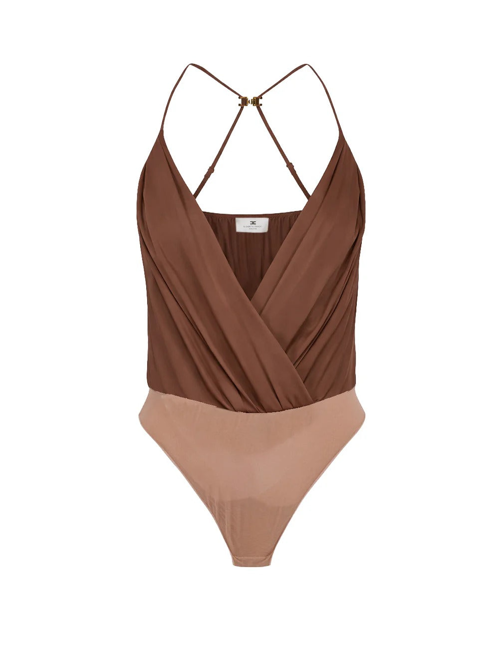 ELISABETTA FRANCHI Body Georgette Viscosa-Cacao