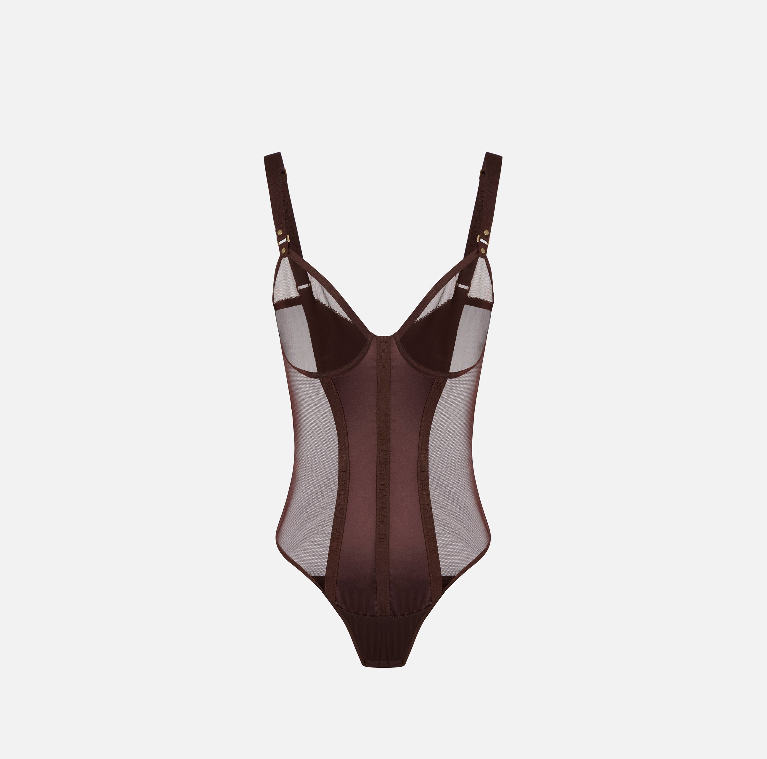 ELISABETTA FRANCHI Body Tulle Raso-Cacao