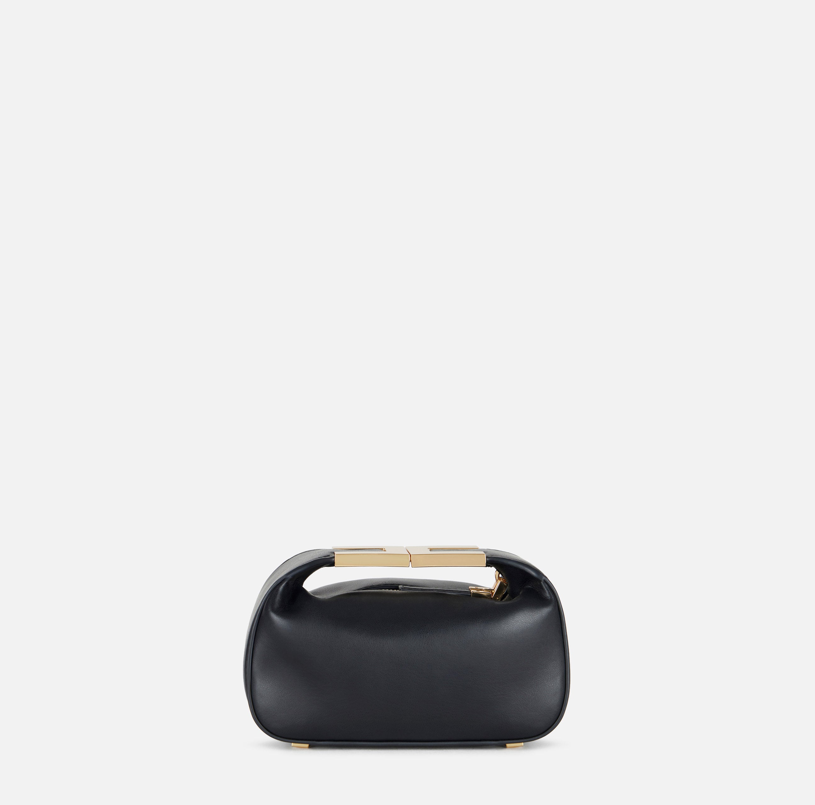 ELISABETTA FRANCHI Borsa Hobo Manico Logo-Nero
