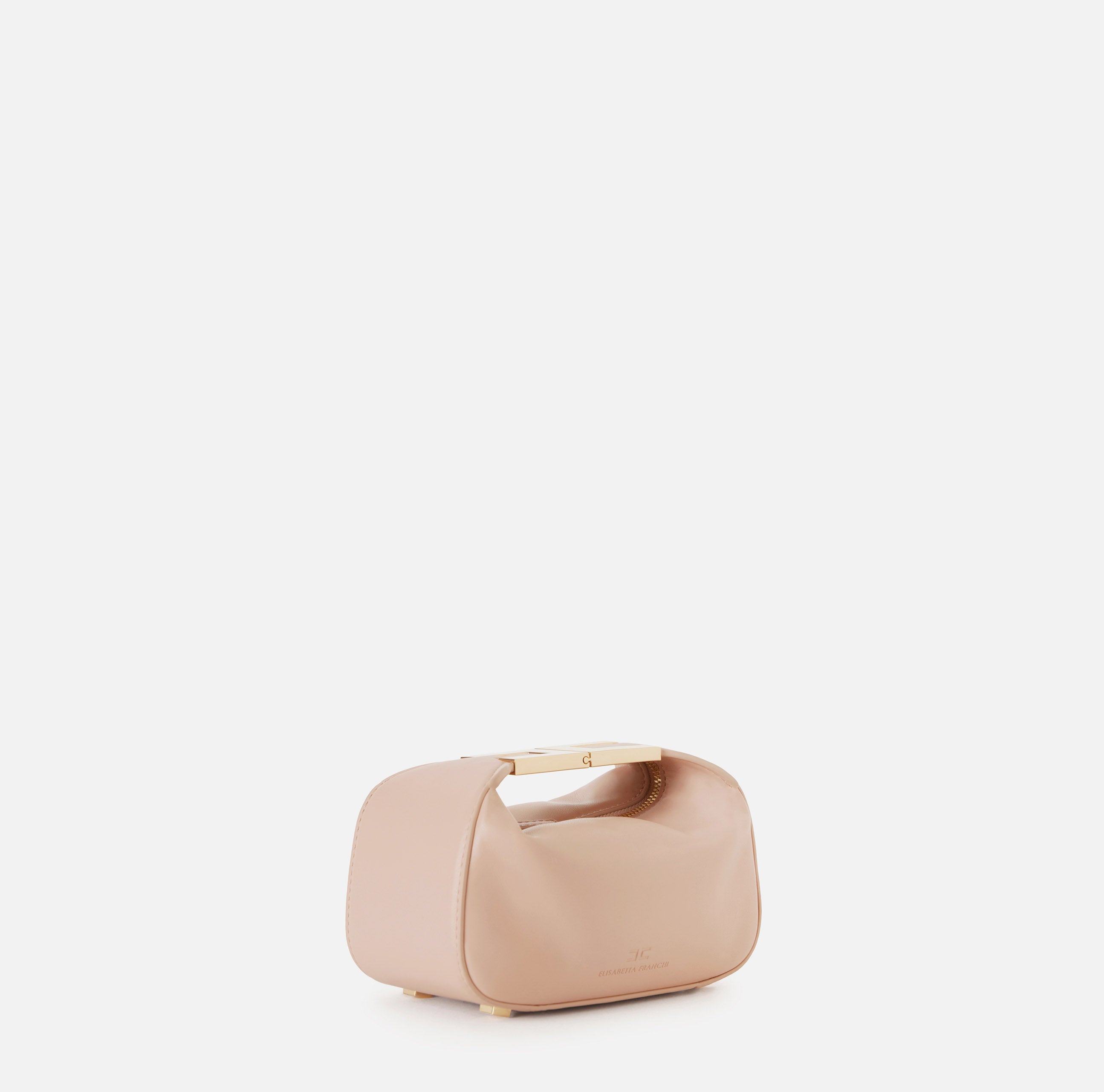 ELISABETTA FRANCHI Borsa Hobo Manico logo-Nude