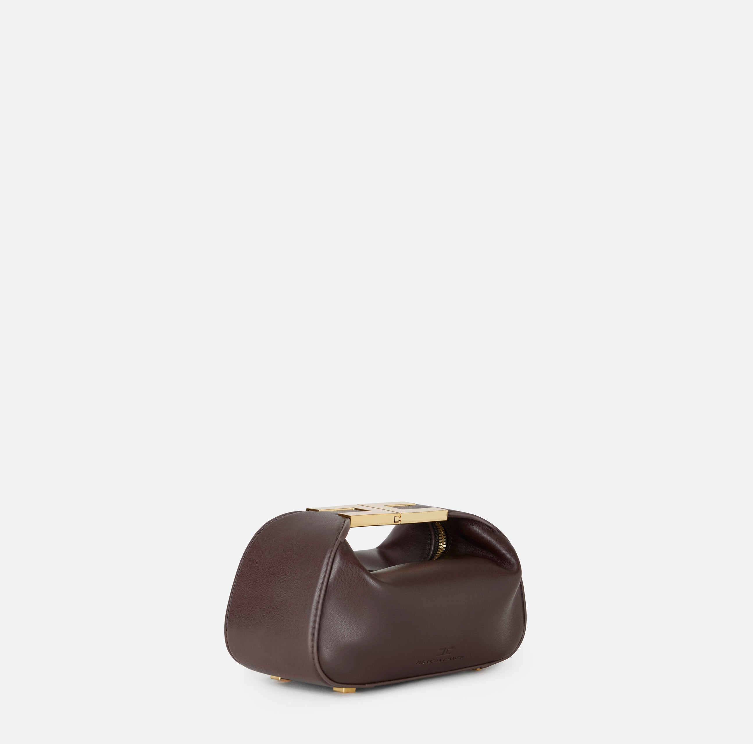 ELISABETTA FRANCHI Borsa Hobo Manico Logo-Cacao