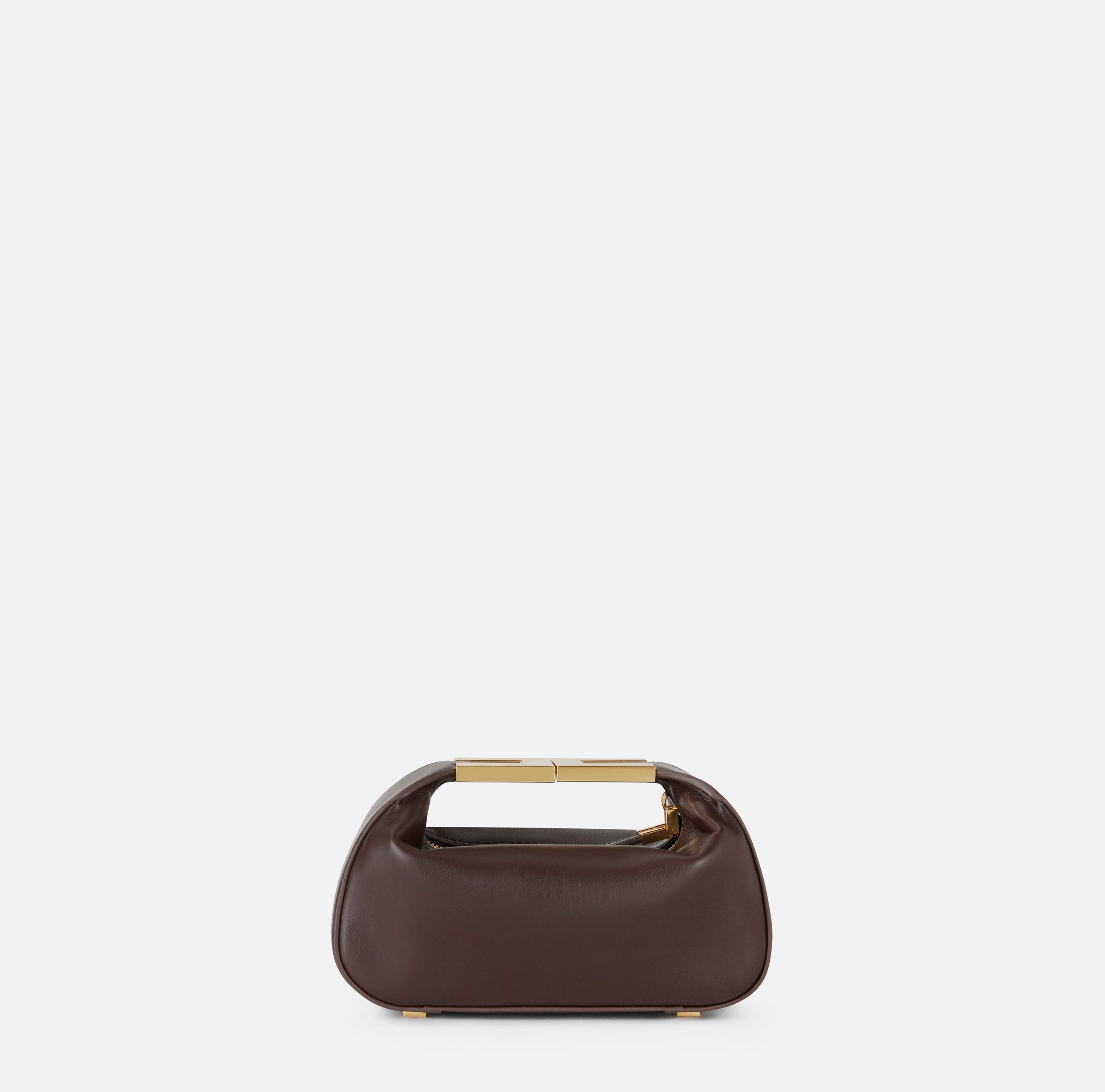ELISABETTA FRANCHI Borsa Hobo Manico Logo-Cacao