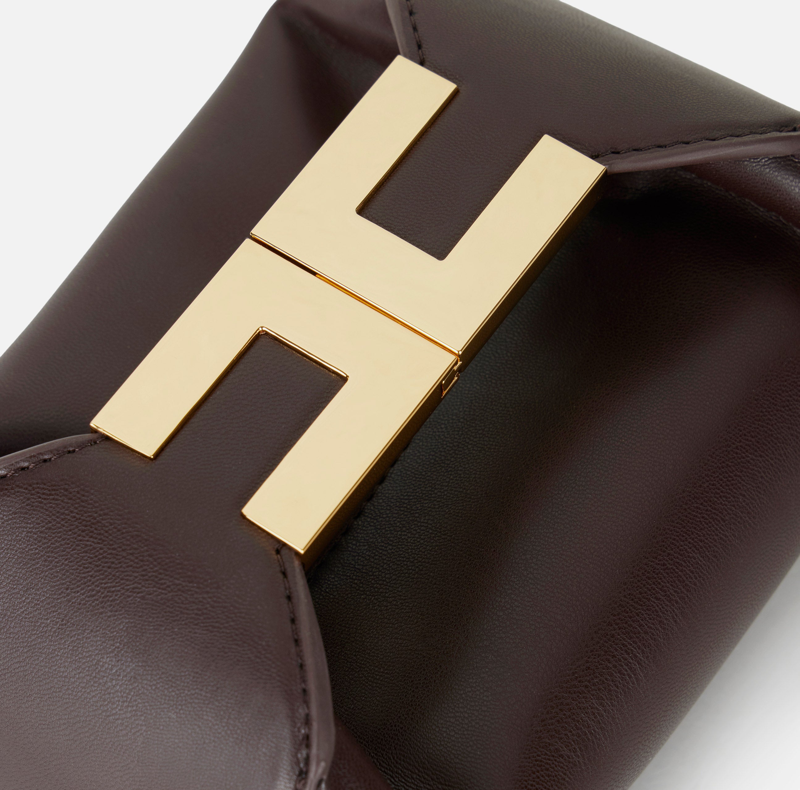 ELISABETTA FRANCHI Borsa Hobo Manico Logo-Cacao