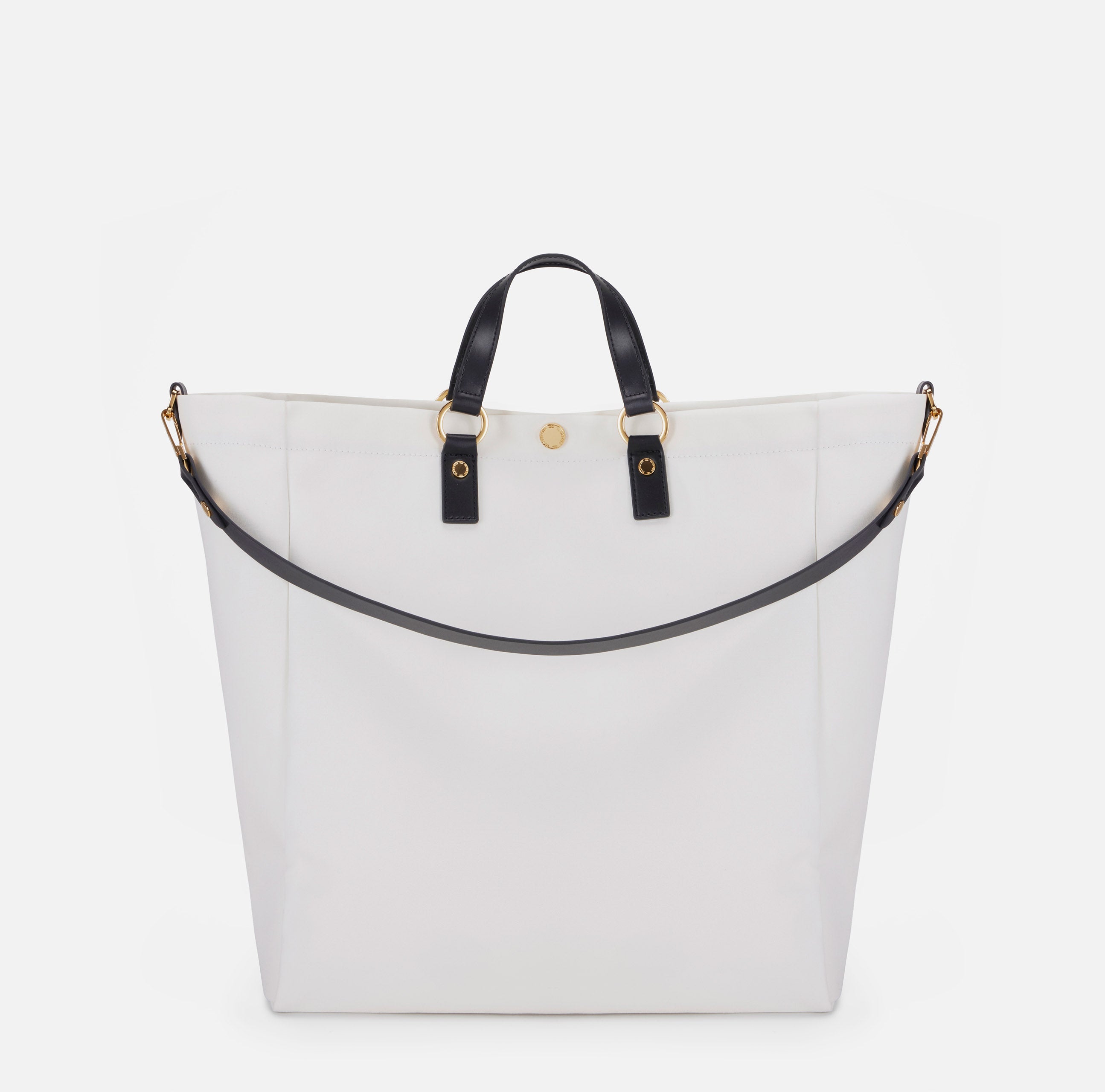 ELISABETTA FRANCHI Borsa Tote Canvas-Avorio/Nero
